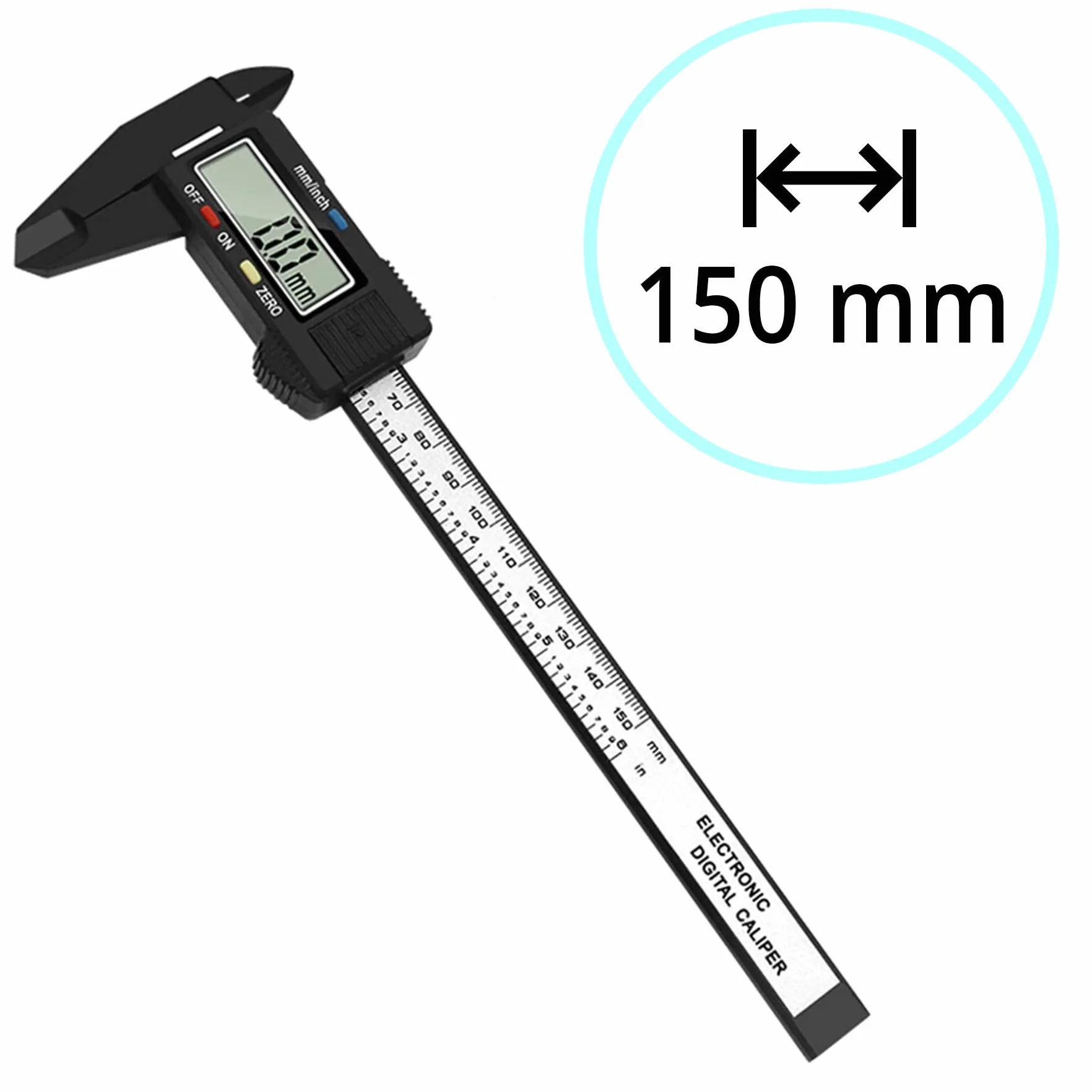 Retoo Cyfrowa suwmiarka 150 mm z zapasową baterią, wodoszczelna i pyłoszczelna, z ekranem LCD, narzędzia pomiarowe do użytku domowego i przemysłowego, miernik dokładności pomiaru