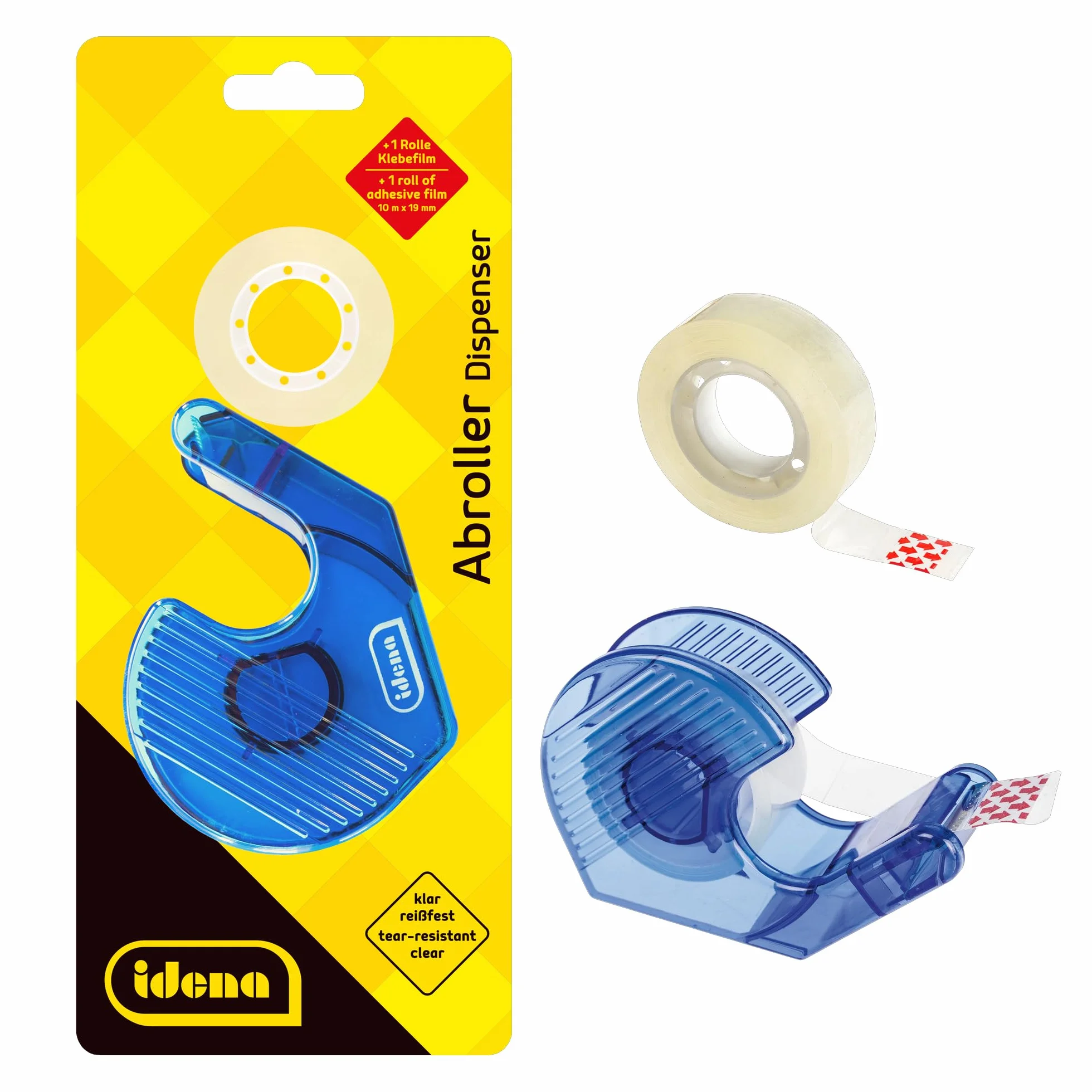 Idena 631054 - Dyspenser do taśmy klejącej, wypełniony 1 rolką, 19 mm x 10 m