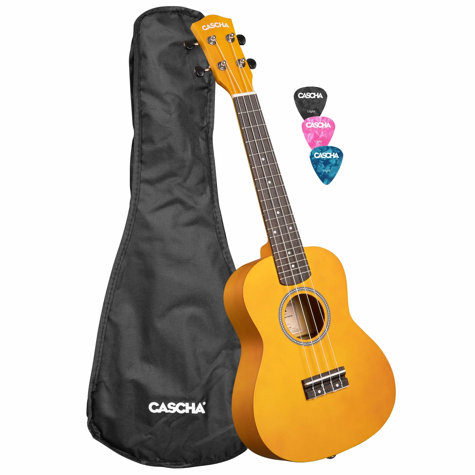 Concert Ukulele Linden Yellow (w zestawie torba, 3 i)