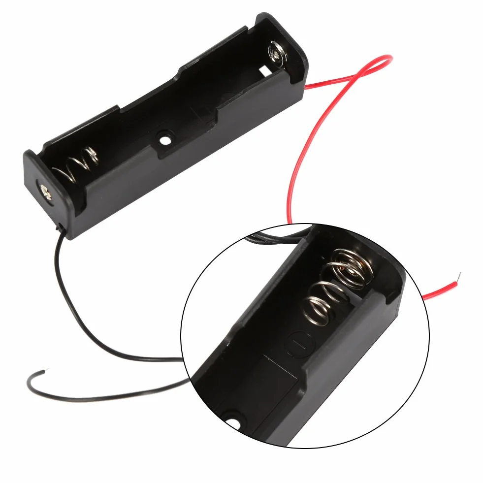 5 sztuk uchwyt baterii, uchwyt baterii z przewodami, plastikowy pojemnik na baterię schowek na 1x18650 bateria, 2.99x0.83x0.79 cala, (baterie nie są dołączone), Uchwyt baterii Uchwyt baterii AA A