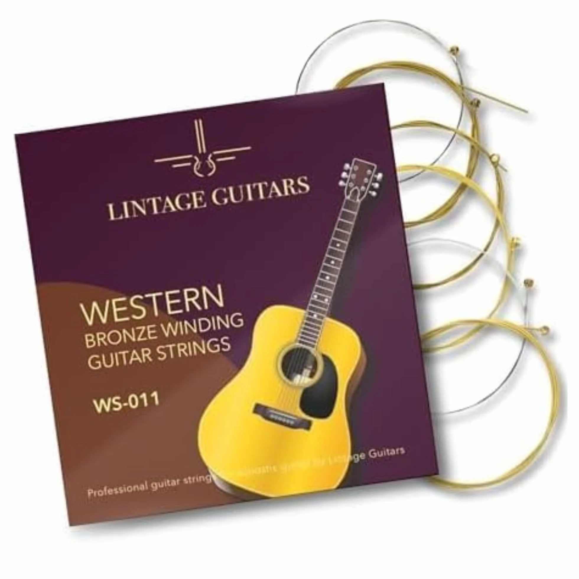 Struny do gitary Western do gitary akustycznej – „Bronze Wrapped” 0.11 – Stalowe struny gitarowe – WS-011 – Zestaw struny gitarowe akustyczne – Guitar Strings Acoustic 6 String Set