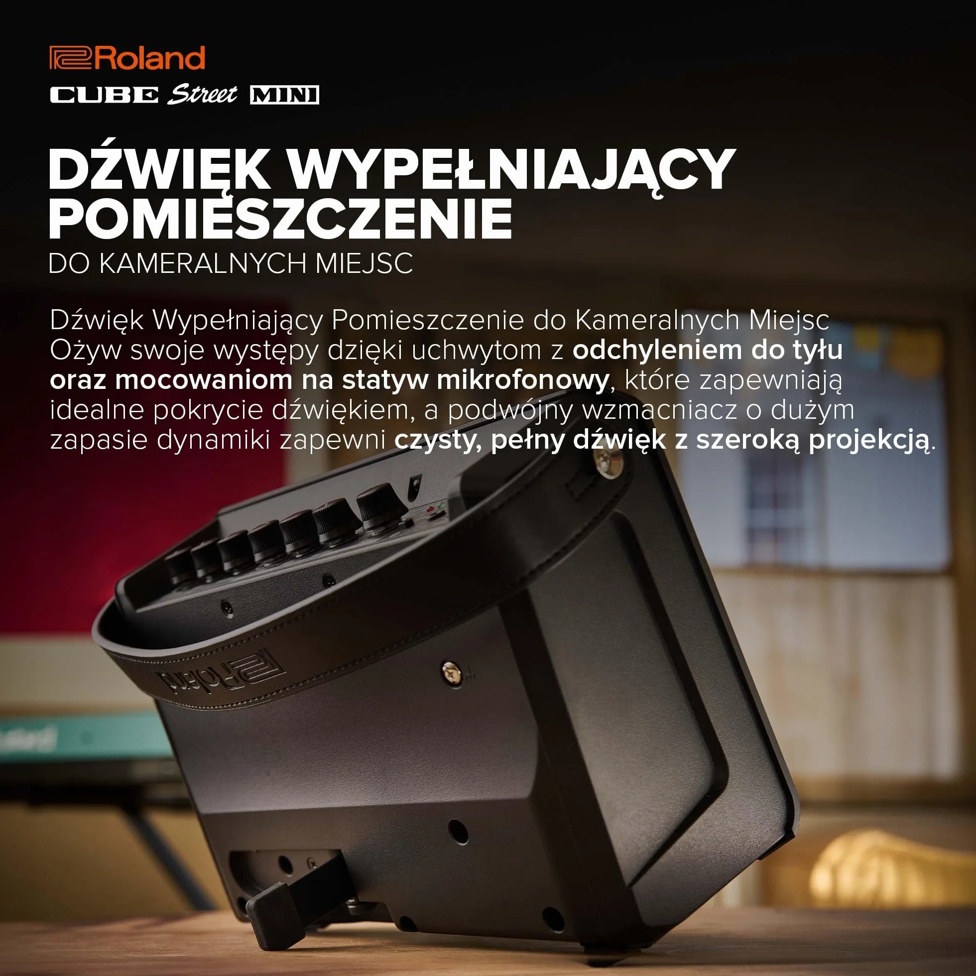 Roland CUBE Street Mini Ultrakompaktowy Wzmacniacz do 7 godzin Pracy na Baterii Wbudowane Efekty