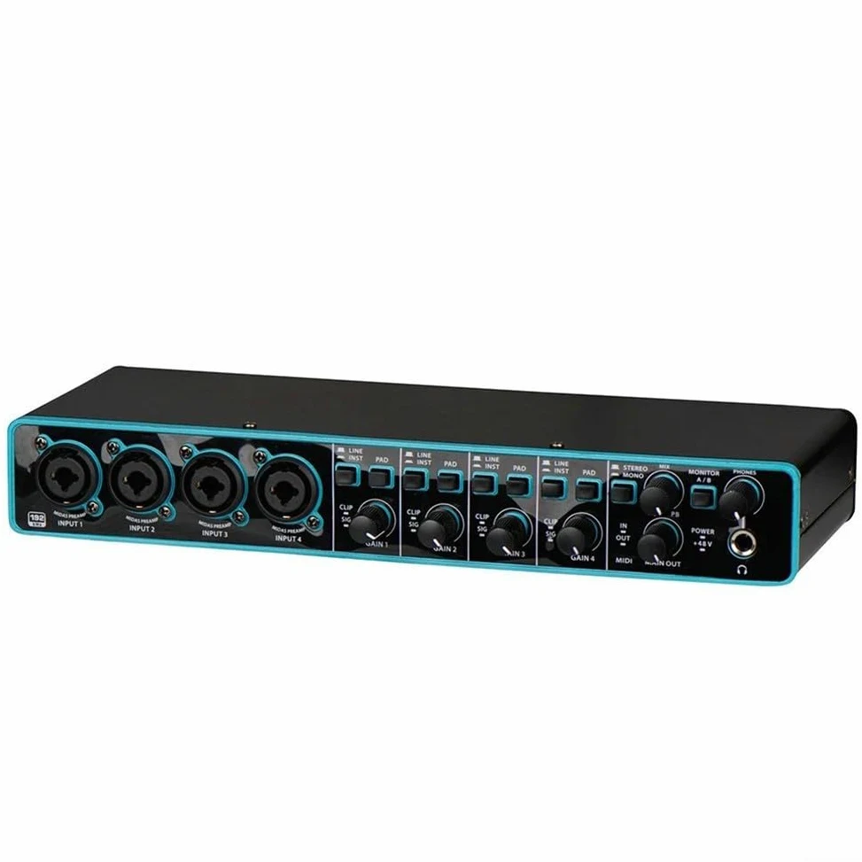 Kompaktowy mikser audio USB 4 x 4 karta dźwiękowa ze zintegrowanym przedwzmacniaczem do przenośnego nagrywania studyjnego i domowego