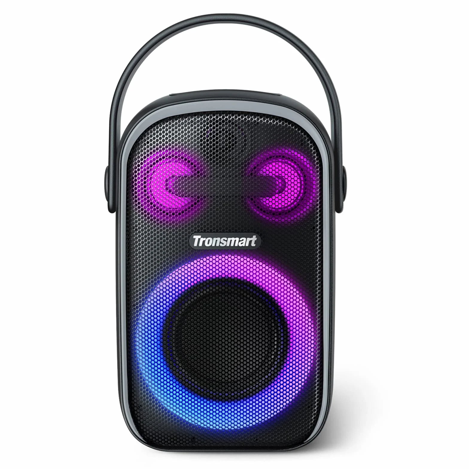 Tronsmart Halo 100 przenośny głośnik Bluetooth 5.3, 60 W, światła LED, wodoszczelność IPX6, 18H odtwarzania, dźwięk stereo, powerbank i aplikacja, do użytku na zewnątrz.