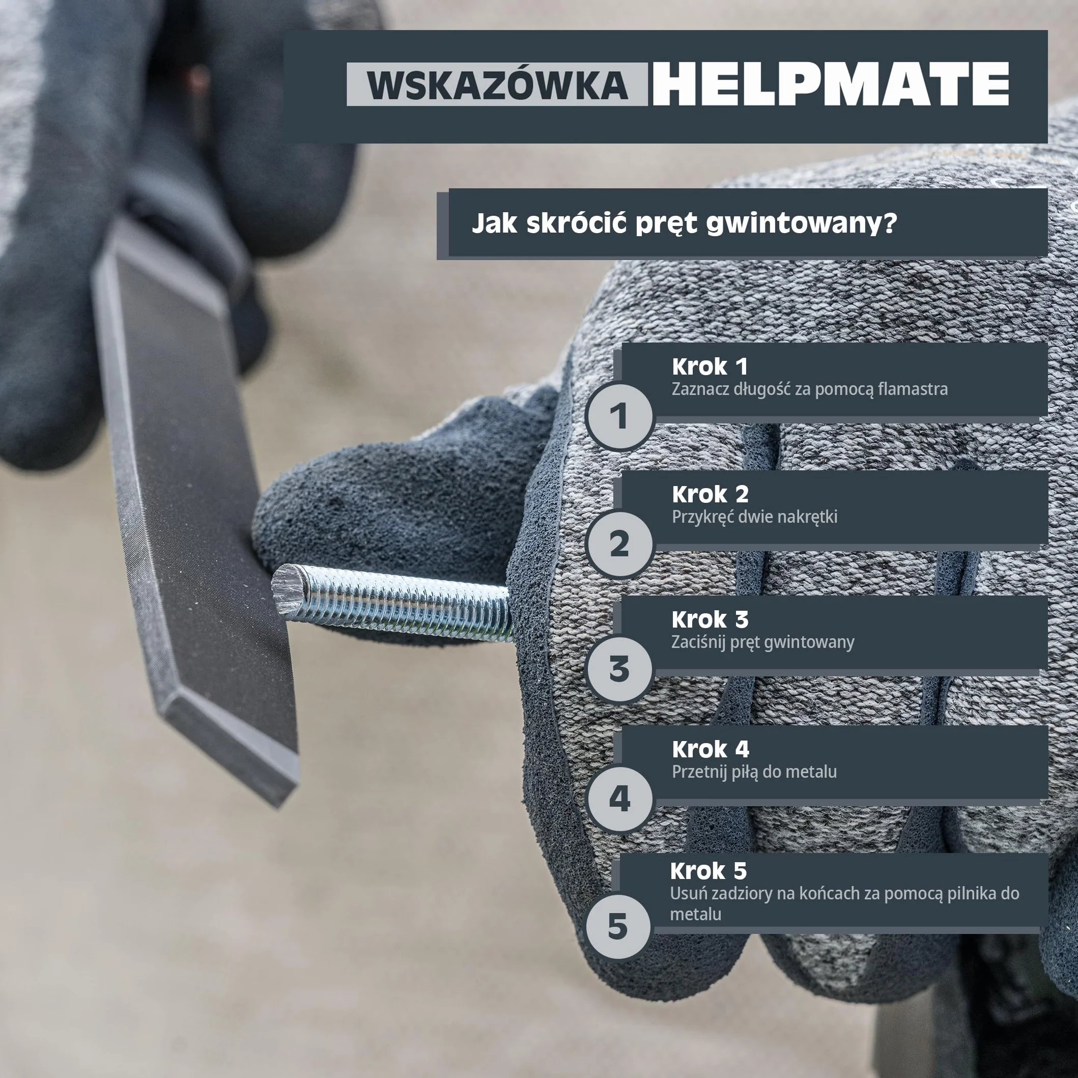HELPMATE - Pręt gwintowany M6 x 330 mm ze stali ocynkowanej - 2 sztuki pręta gwintowanego z pełnym gwintem metrycznym - Trzpień gwintowany o klasie wytrzymałości 4.8, DIN 976
