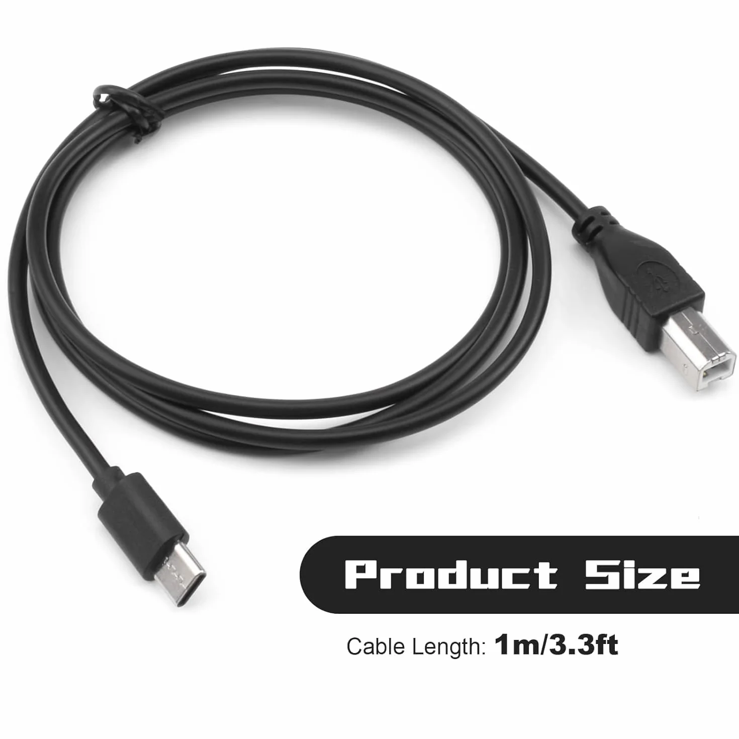 Kabel USB C MIDI do Yamaha Casio Digital Piano MIDI, kontroler DJ, USB B na USB C, kabel do drukarki, kabel skanera do MacBook Pro, Air, HP, Epson, Canon, Brother, Lexmark, Xerox, 1 m