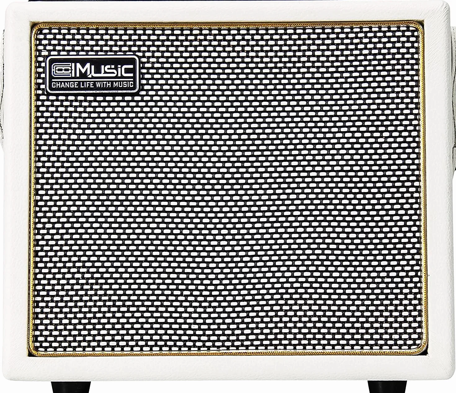 Coolmusic 30 W wzmacniacz gitarowy elektrycznej, BT, przenośny wzmacniacz gitarowy, głośnik z wejściem mikrofonowym, basem, regulacja głośności, efekt reverb, kolor biały