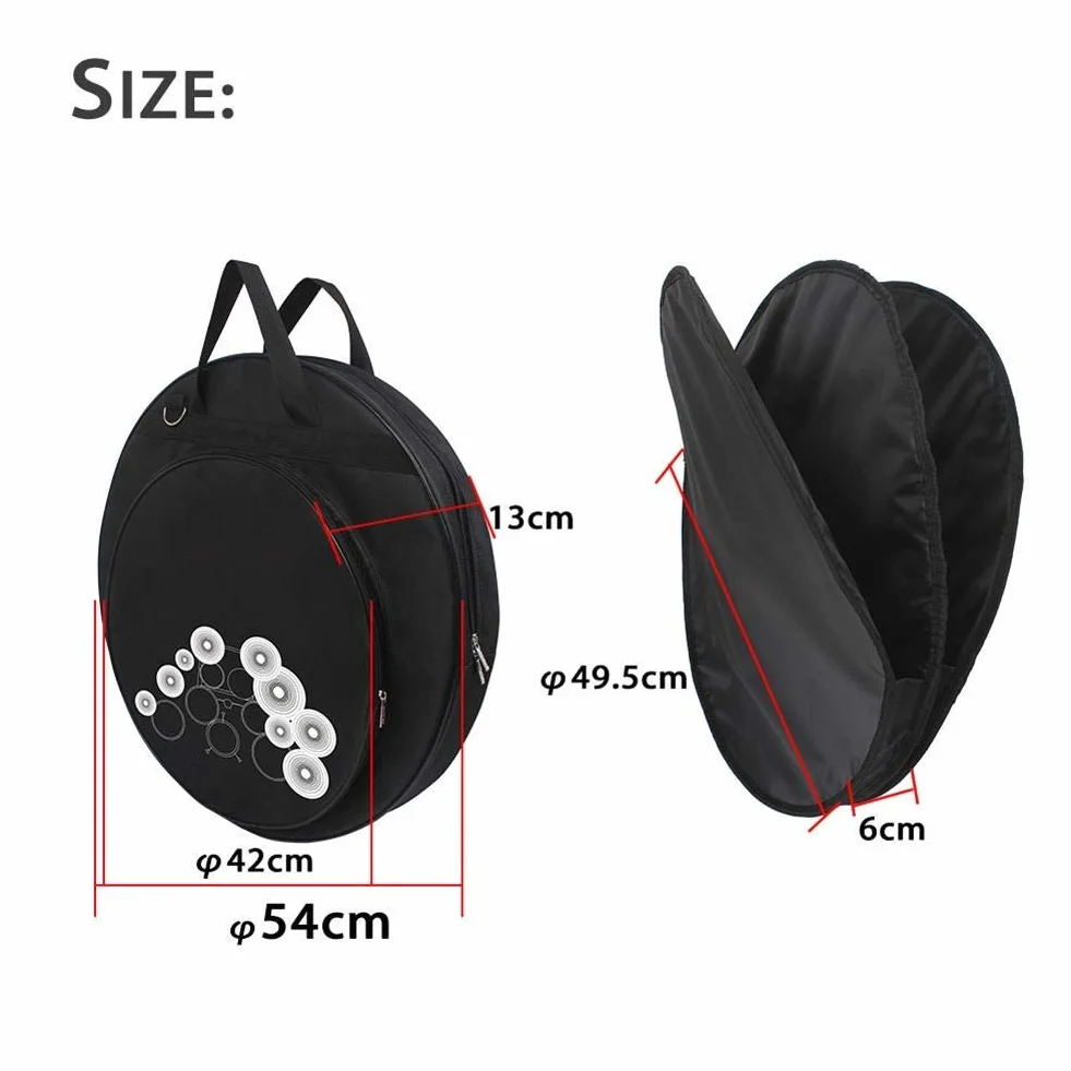 Bnineteenteam Cymbal Bag plecak 21 cali Cymbal Bag torby Cymbal Cases i torby z paskami plecaka z trzema kieszeniami, czarny