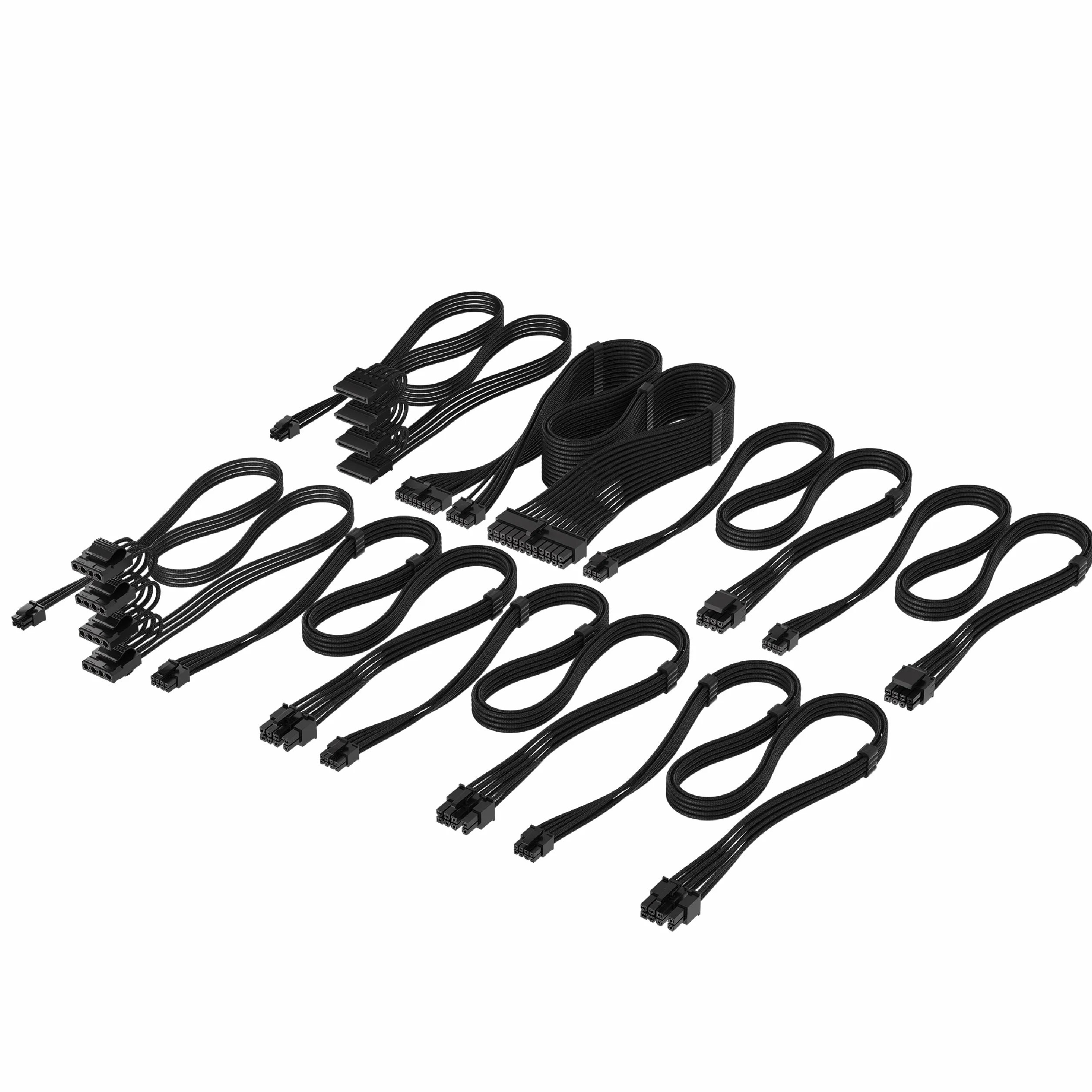 Corsair Elite Premium Typ 4 Pojedynczy Kabel PSU z Osłoną, Niskoprofilowe Grzebienie Kablowe, Potrójny Rękaw Paracord, Kompatybilny z Zasilaczami Typ 4 - Czarny