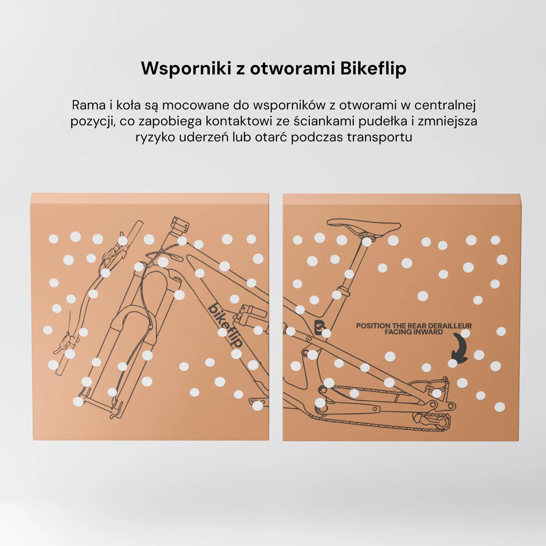 Bikeflip Box, Karton do Wysyłki Rowerów MTB, E-Bike i Gravel, Wytrzymała i Wielokrotnego Użytku Tektura Falista, Szybki Montaż do Podróży i Transportu Kurierem