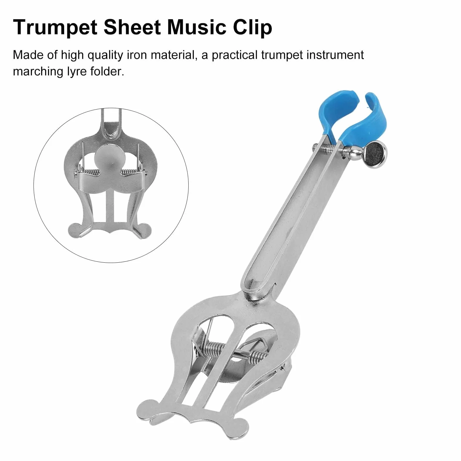 Trąbka Nuty Klip Lyre Music Clamp Stojak Uchwyt Muzyczny Instrument Muzyczny Akcesoria do Trąbki w Marching Iron Silver