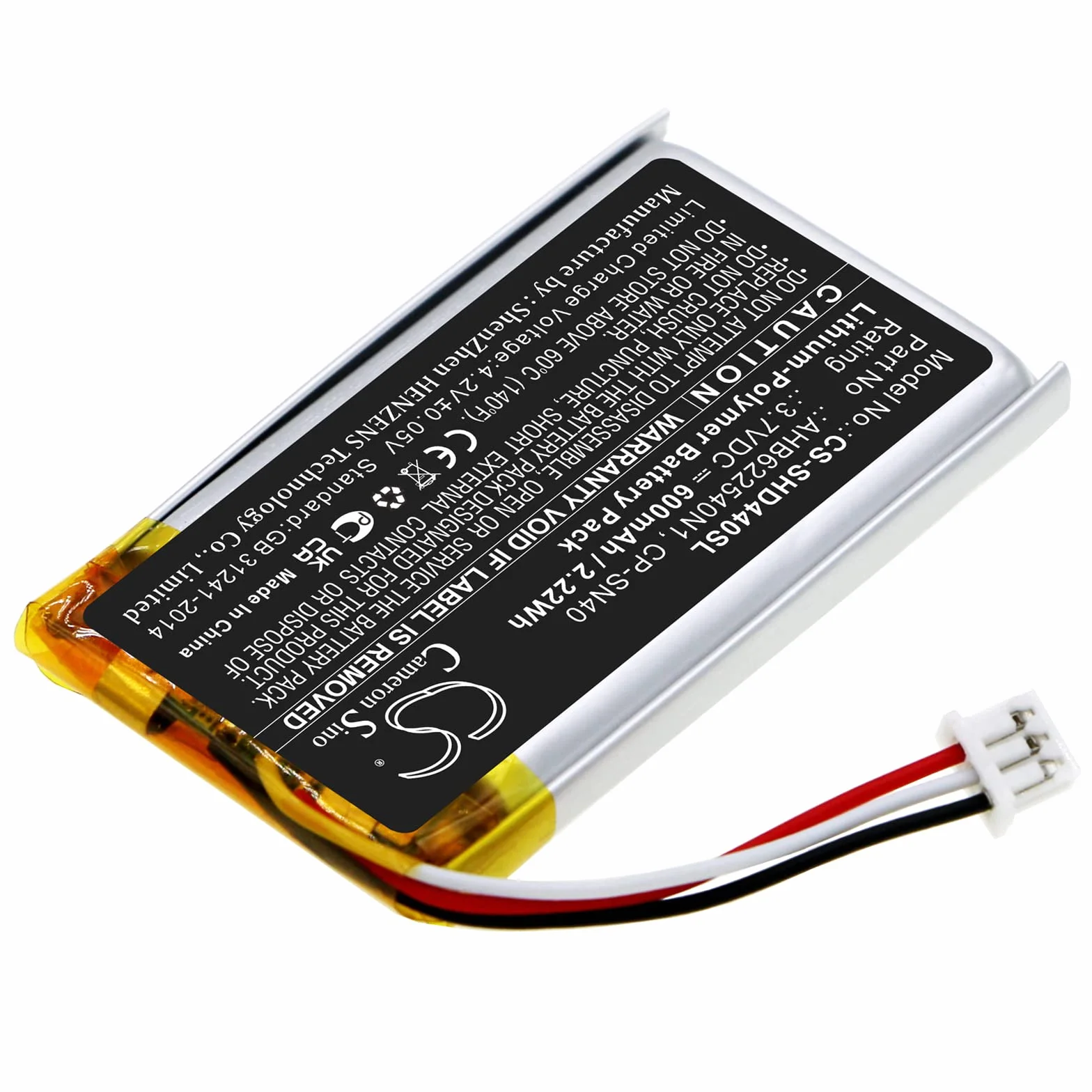TECHTEK Bateria 600mAh kompatybilny z [Sennheiser] HD 4.40 BT, HD 4.50BTNC, Momentum 2.0, Momentum 3.0, Urbanite XL zastępuje AHB622540N1, CP-SN40