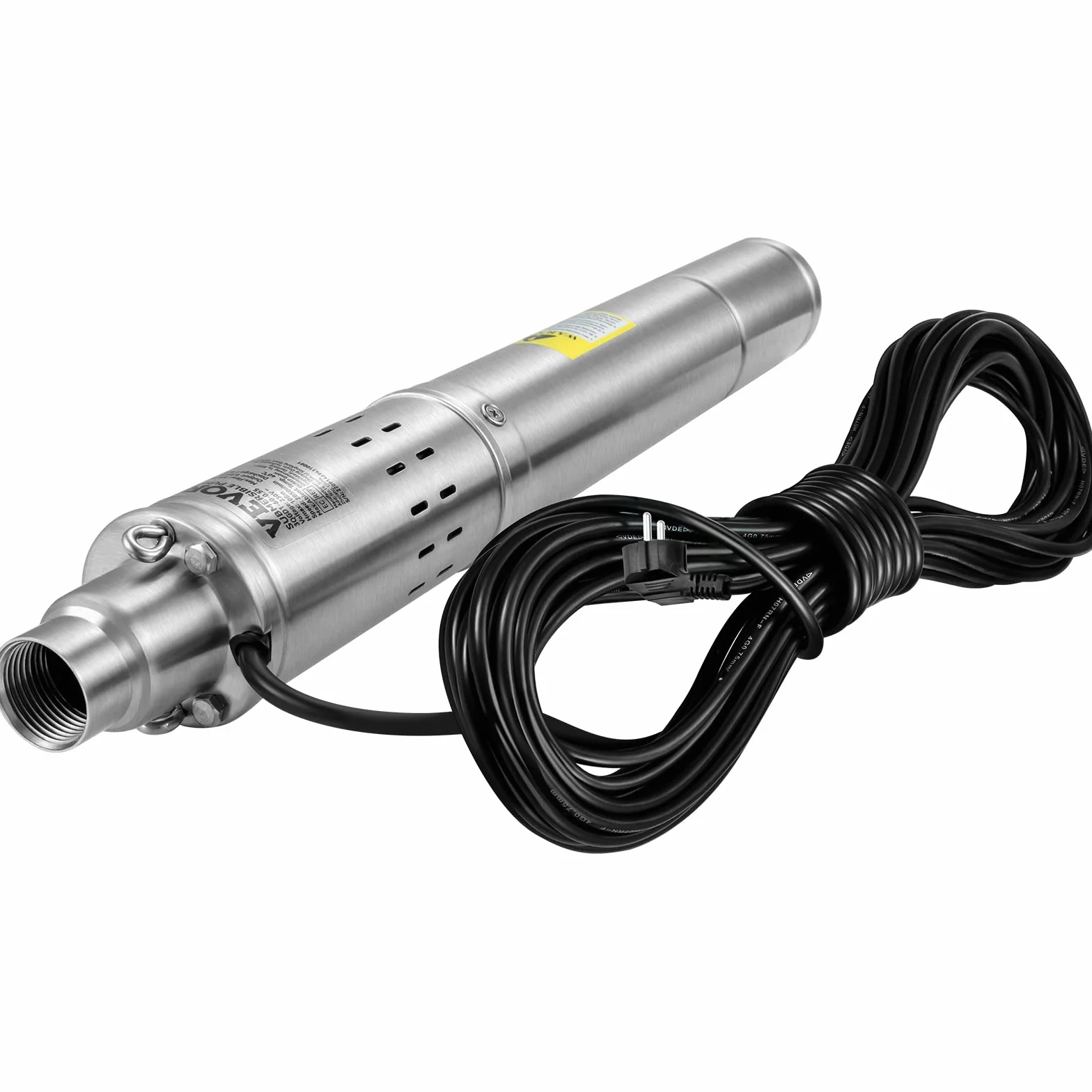 VEVOR Pompa zatapialna 550 W Przepływ 35 l/min do basenu ogrodowego ogrodu ze stali nierdzewnej, pompa głębinowa do głębinowych studni 230 V maks. wysokość tłoczenia 108 m, pompa zatapialna