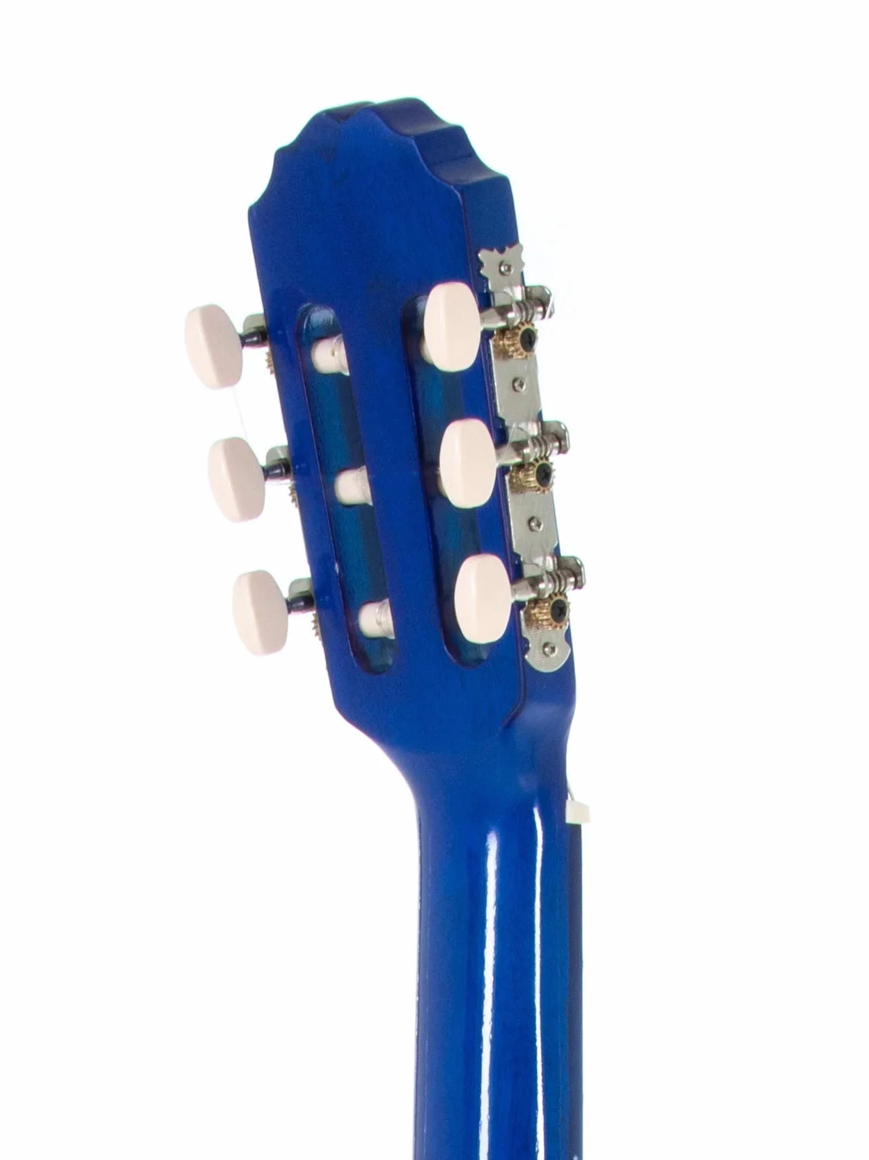 GEWA gitara klasyczna Basic 4/4, korpus lipa, podstrunnica drewno pakkaholz, chromowane maszynki, kolor niebieski