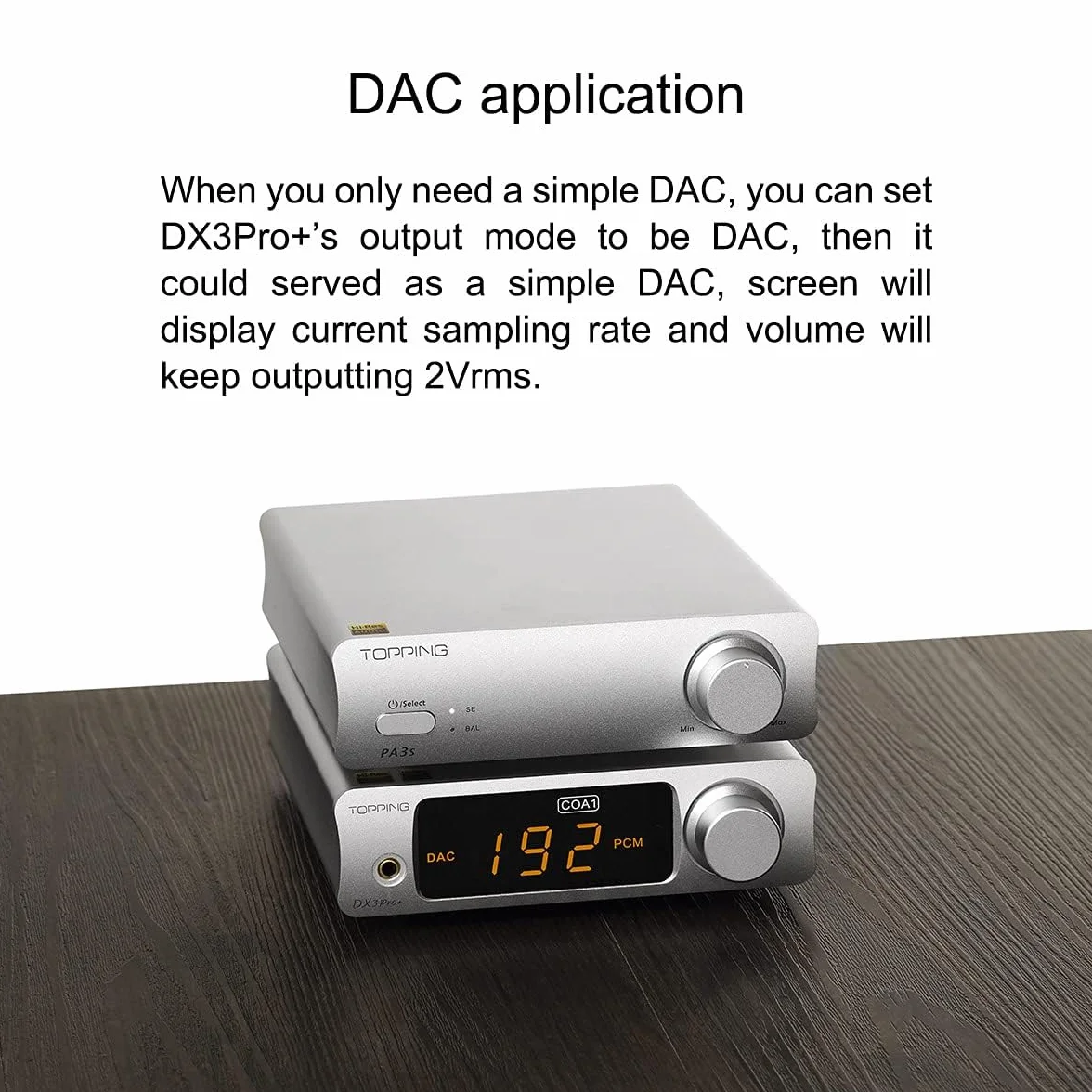 Topping DX3 Pro+ ES9038Q2M Bluetooth 5.0 LDAC dekoder audio DSD512 DAC AMP NFCA wzmacniacz słuchawkowy, przedwzmacniacz, czarny