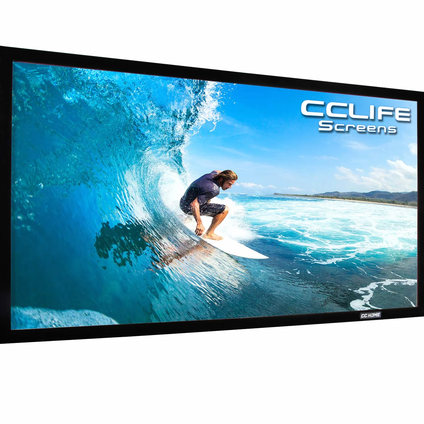 CCLIFE Rama projekcyjna ekran projekcyjny 16:9 100/120/150 cali Ekran projekcyjny do kina domowego z ramą Ekran o wysokim kontraście, kolor:266 X 149 CM