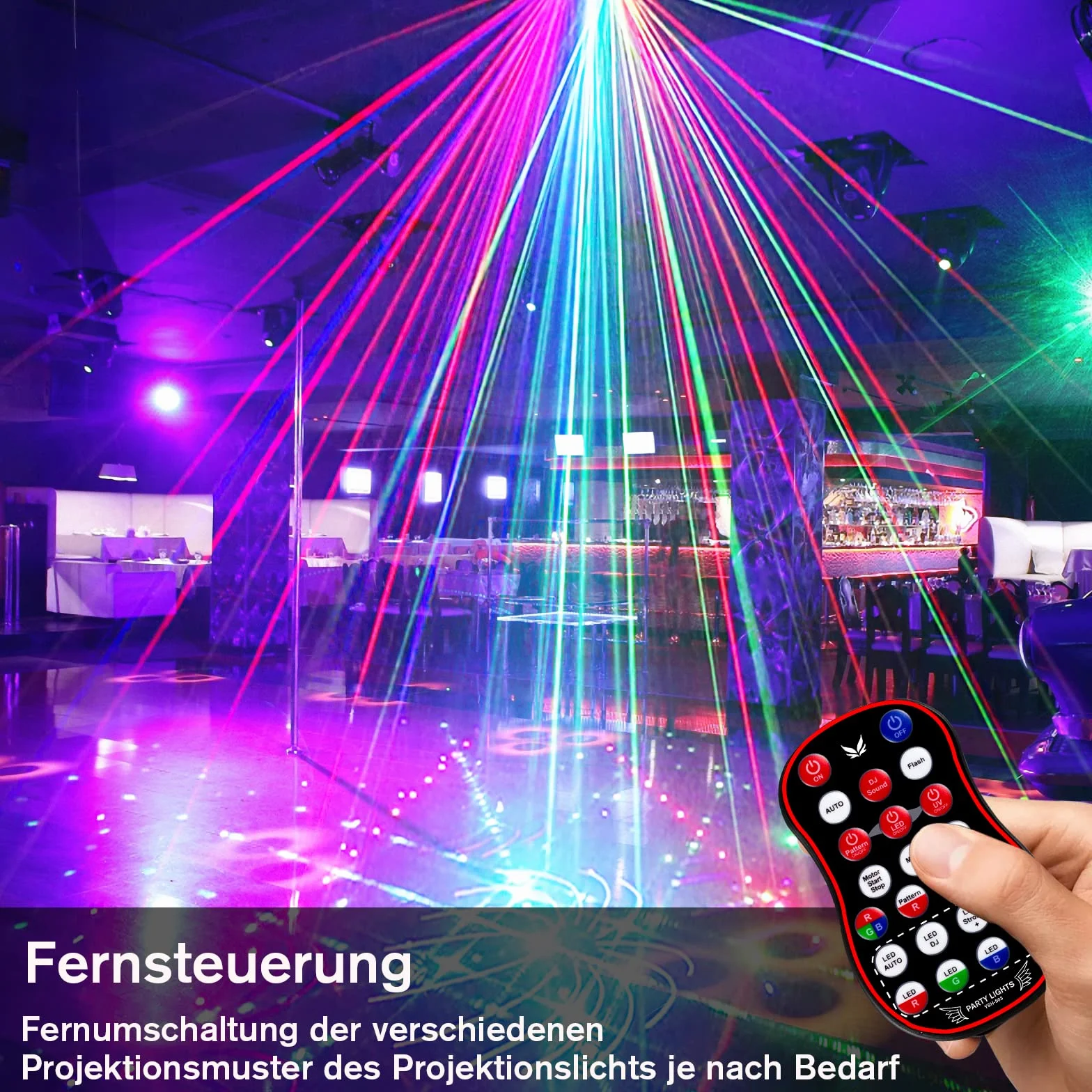 Światło dyskoteczne Światło imprezowe, DMX efekty świetlne LED RGB Projektor DJ sterowany muzyką dyskoteka światła, dla KTV zjazd rodzinny ślub rocznica Halloween