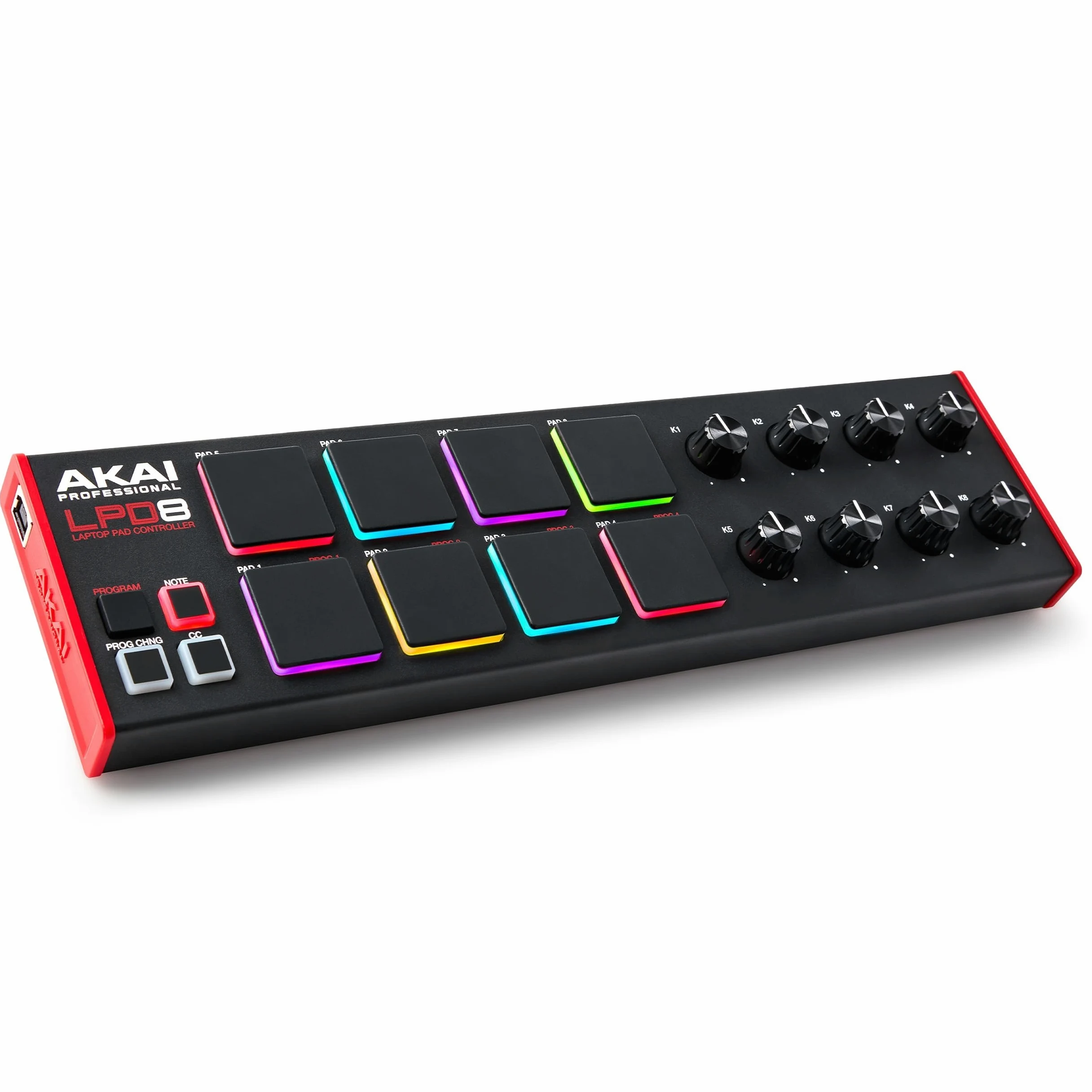 Akai Professional LPD8 - Kontroler USB MIDI z 8 Responsywnymi Padami Perkusyjnymi MPC (Mac i PC), 8 Pokrętłami i Programy do Produkcji Muzyki