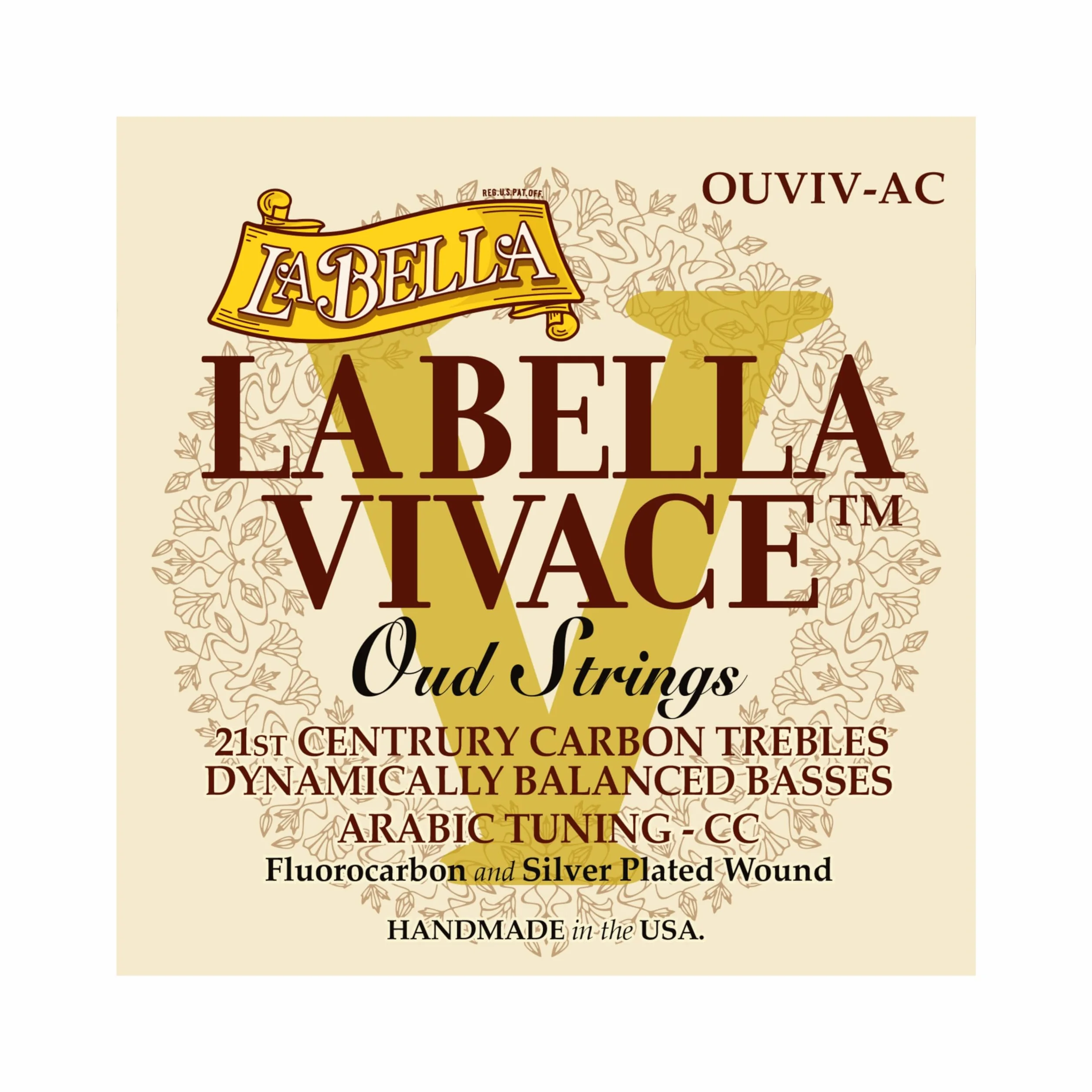 La Bella Stringi »VIVACE OUD - OUVIV-AC - ARABIC TUNING« struny do Oud - Fluorocarbon/Silver-Plated Wound - 11-strunowy zestaw