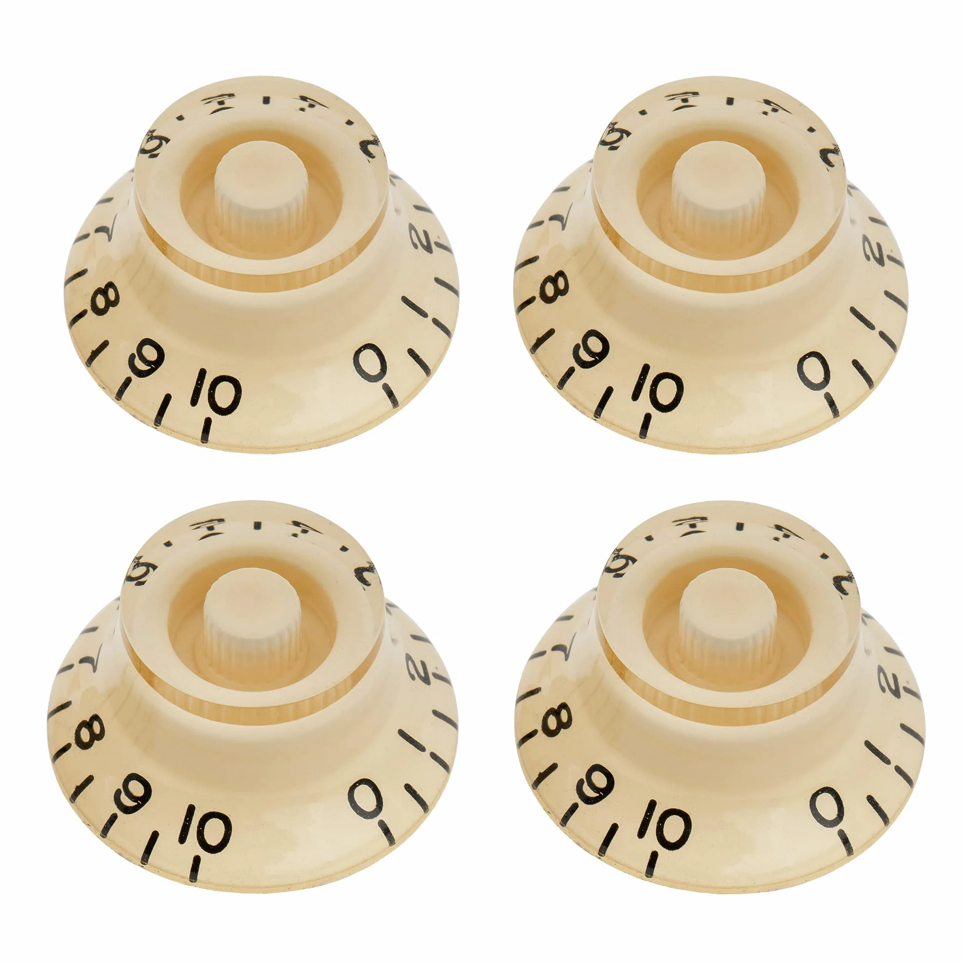 Musiclily Pro Calowa Gałka Potencjometru Top Hat Knobs do Gitary Elektryczny Typu USA Les Paul, Kremowy (4 szt.)