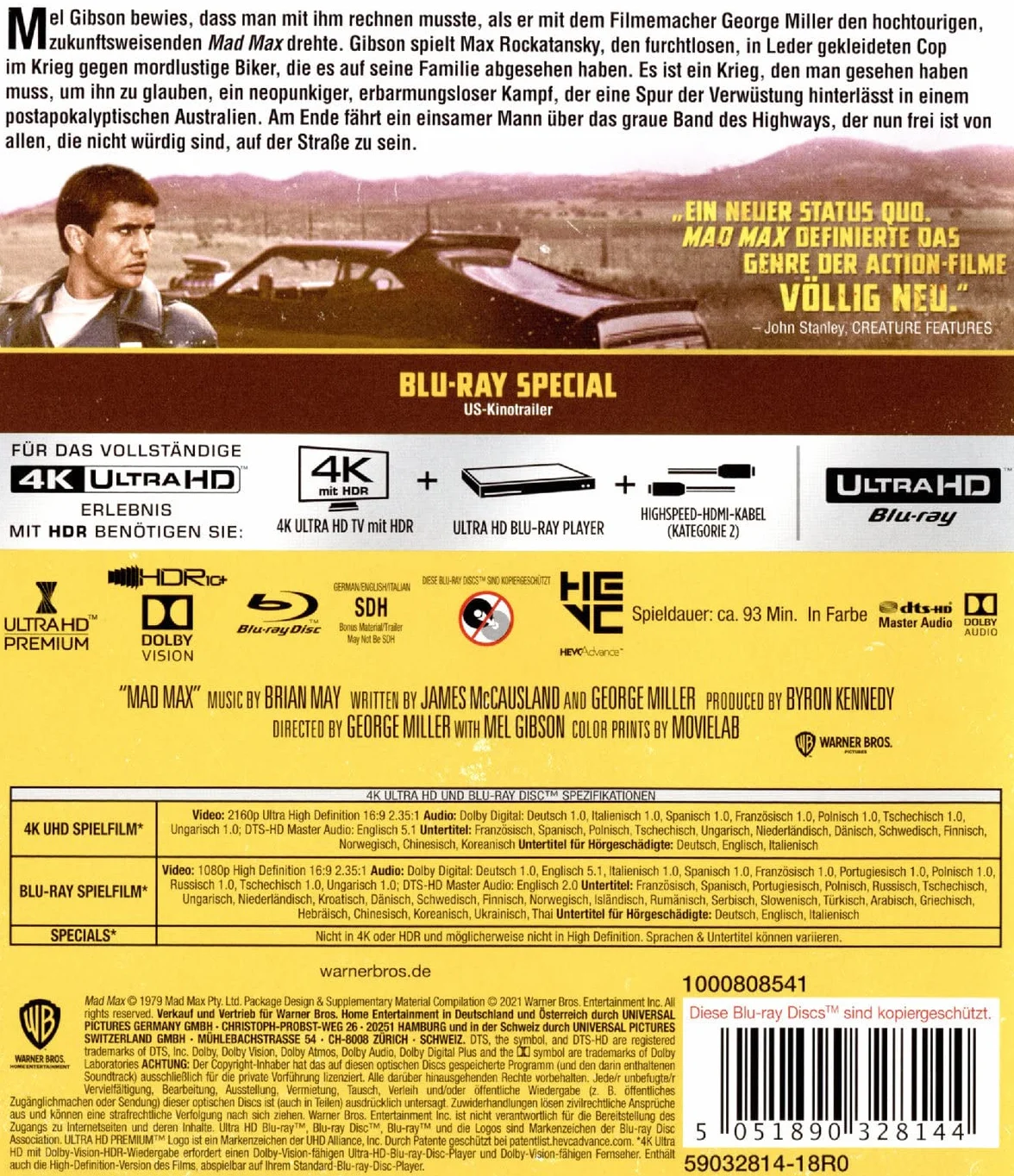 Mad Max [Blu-Ray 4K]+[Blu-Ray]