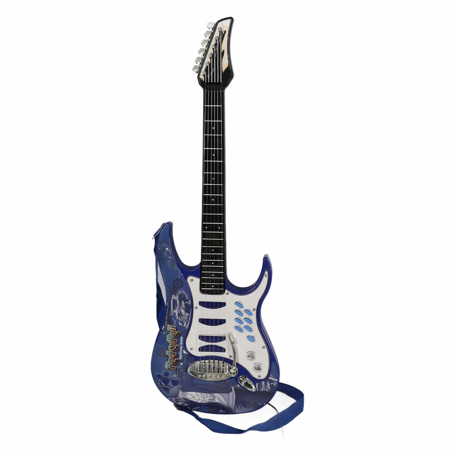 Gitara Karaoke dla Dzieci Instrument Muzyczny Gitara Elektryczna Zestaw Wzmacniaczy Mikrofonowych Mikrofon Gitarowy Zestaw Głośników Wielofunkcyjny Instrument Muzyczny z regulacją (Niebieski)