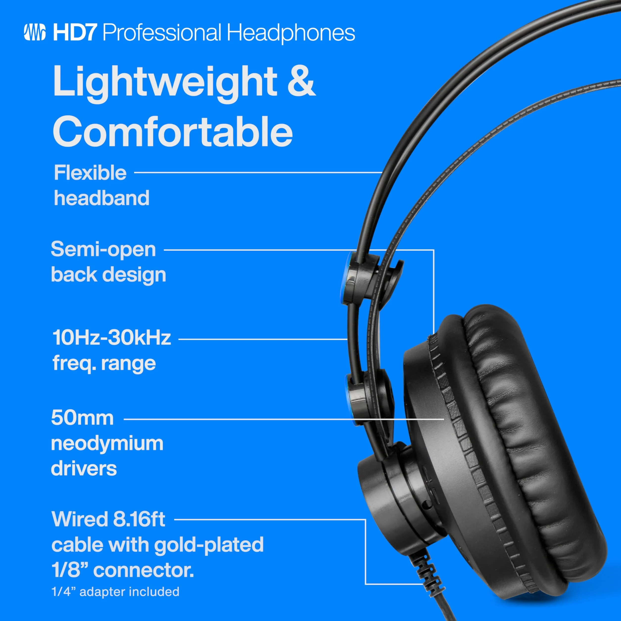 PreSonus HD7 Półotwarte słuchawki studyjne czarne