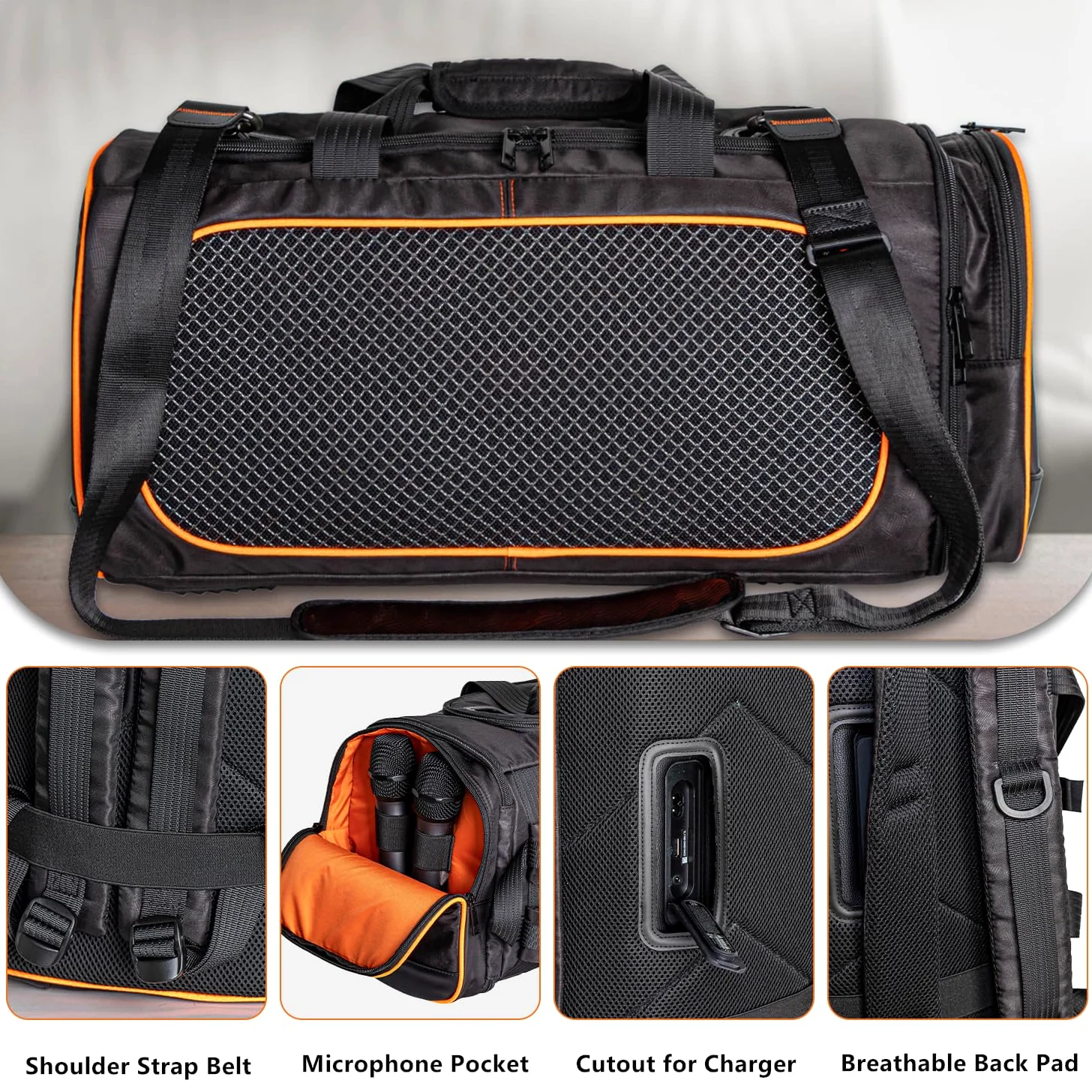 Futerał Etui Torba Transportowa Wytrzymały Pokrowiec Plecak na Ramię do JBL PartyBox On-The-Go/On-The-Go Essential Głośnik Bluetooth,Czarny