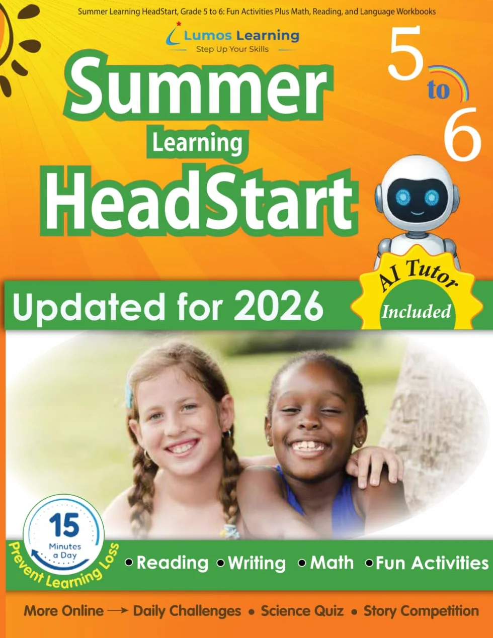 Summer Learning HeadStart, Grade 5 to 6: Fun Activities Plus Math, Reading, and Language Workbooks: Bridge to Success with Common Core Aligned Resources and Workbooks