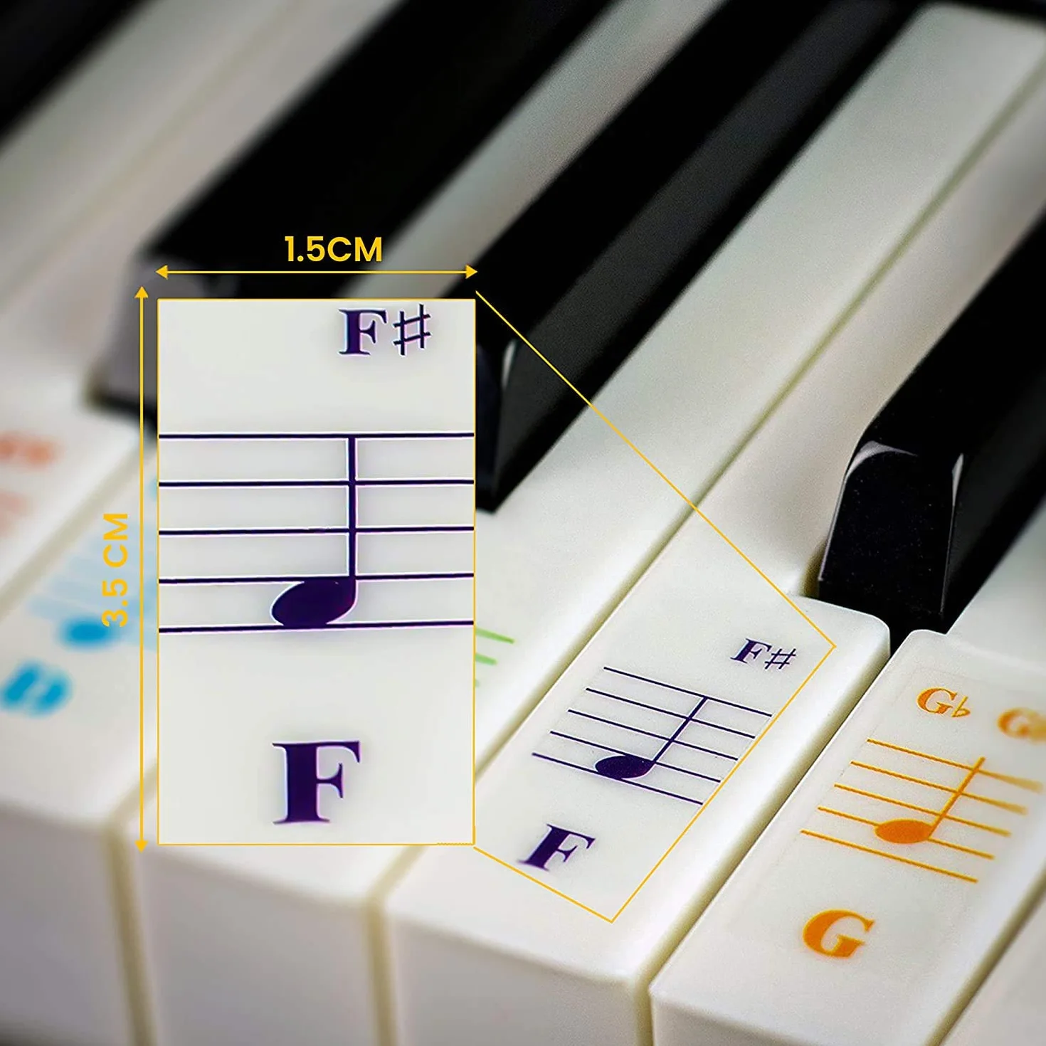 Naklejki fortepianowe na klawiaturę z 49/61/76/88 klawiszami – przezroczyste i zdejmowane