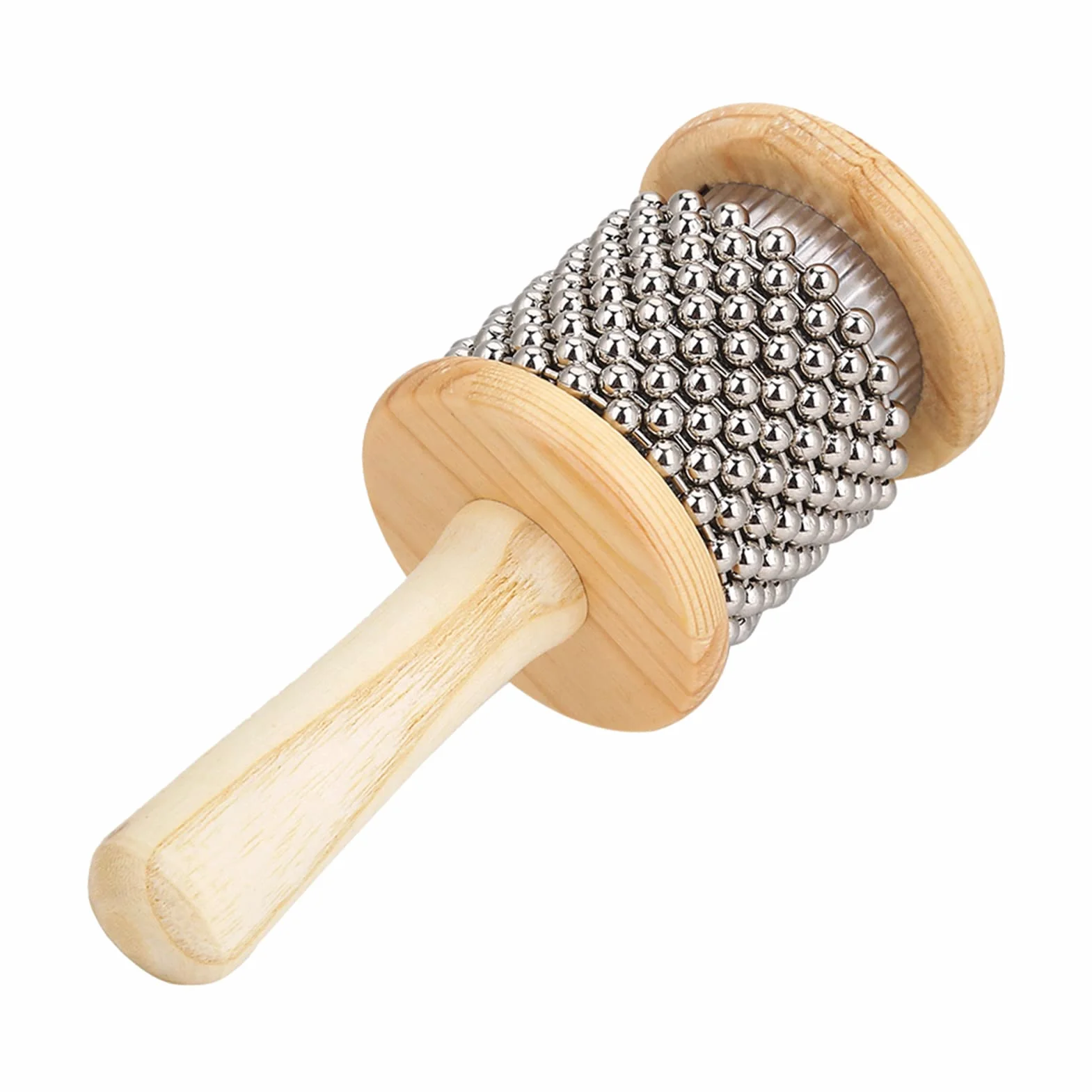 Drewniany Instrument Muzyczny Cabasa Mini Cabasa Hand Shaker Instrument Perkusyjny z Metalowymi Koralikami