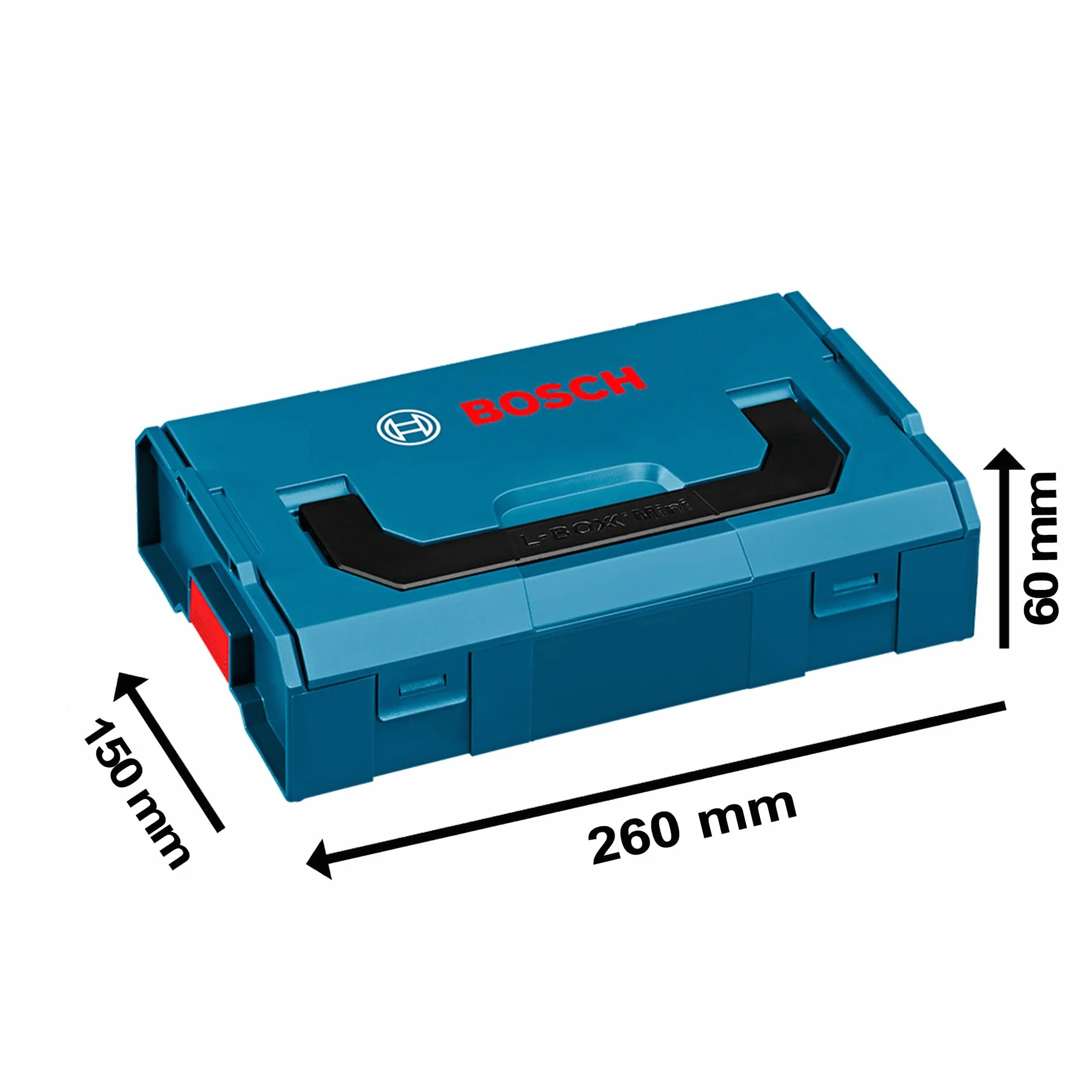 Bosch Professional: walizka L-BOXX Mini (miniwersja walizki L-BOXX, należąca do systemu Mobility, wymiary 260 x 155 x 63 mm, 0.3 kg)