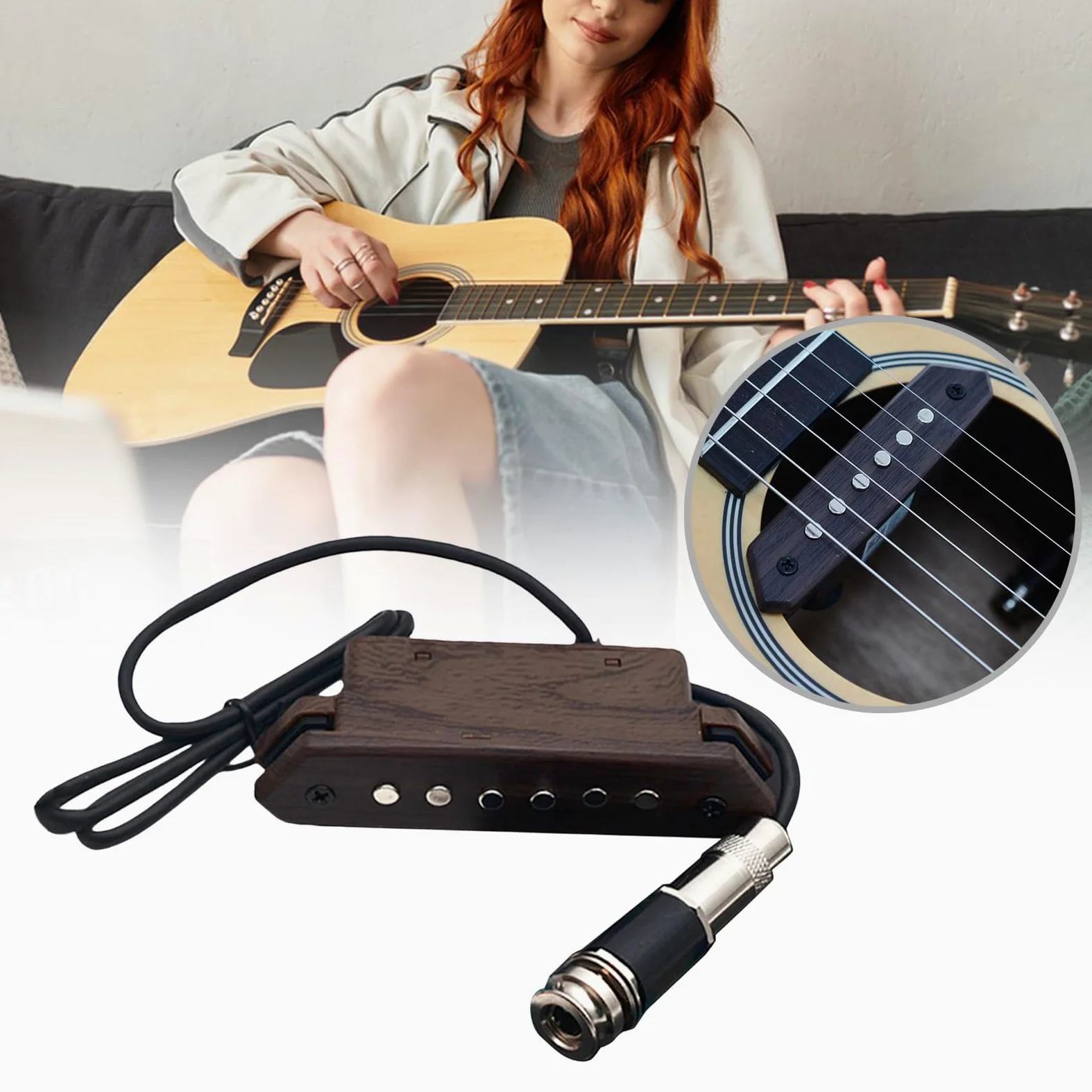 Przetwornik dźwięku gitary akustycznej z regulacją głośności przetwornik gitar otwór dźwiękowy przetwornik humbucker wzmacniacz przetwornika akustycznego