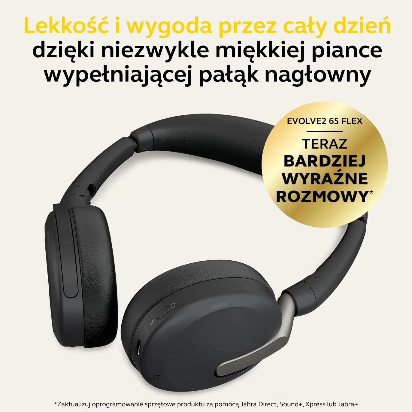 Jabra Evolve2 65 Flex zestaw słuchawkowy stereo z Bluetooth, bezprzewodowa podkładka ładująca, technologia Jabra ClearVoice z redukcją szumów i hybrydowa ANC, współpracuje ze wszystkimi wiodącymi