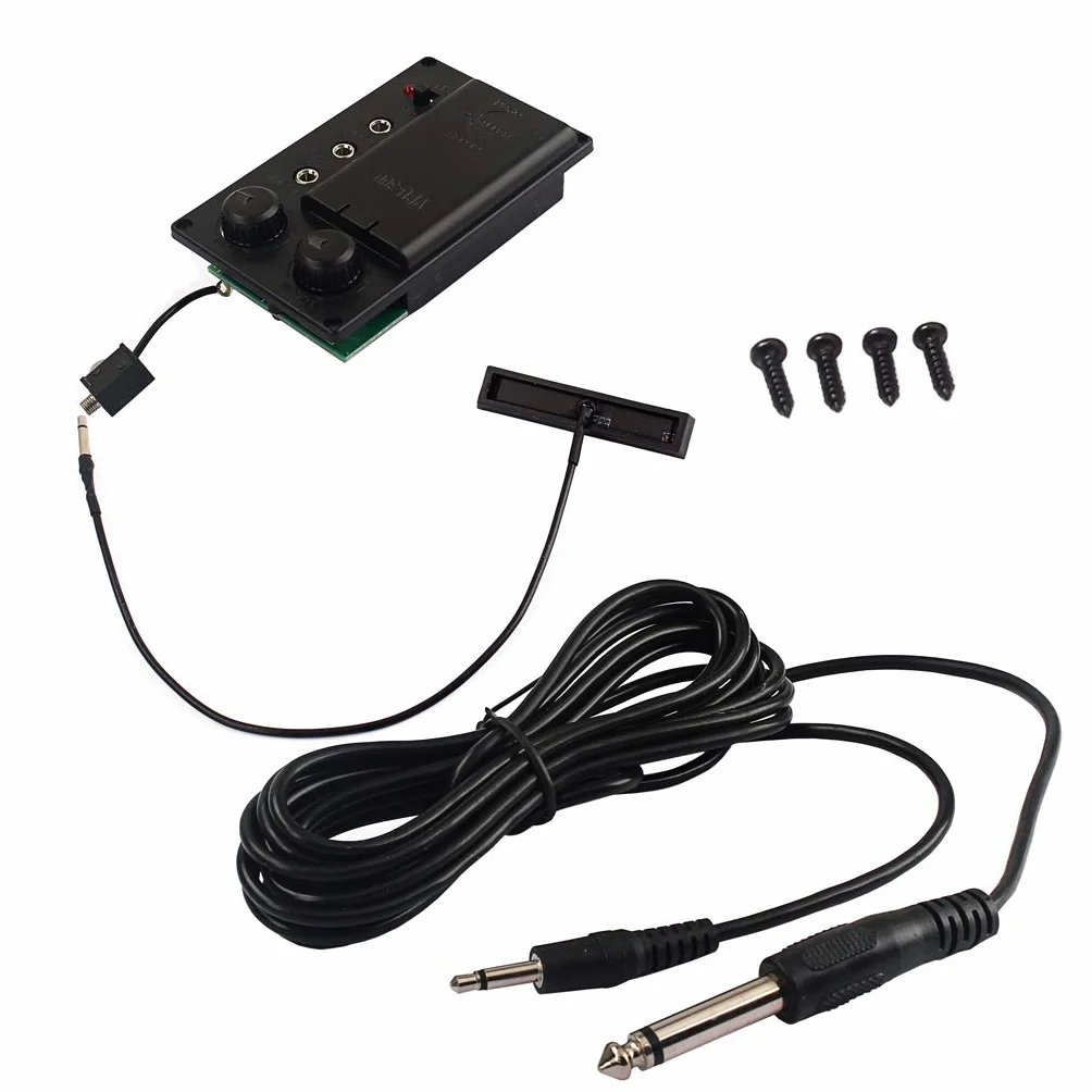 Alnicov Black Electric Violine Silent EQ przetwornik muzyczny piezo z otworem wtykowym kabel skrzypce strój części instrumentów strunowych
