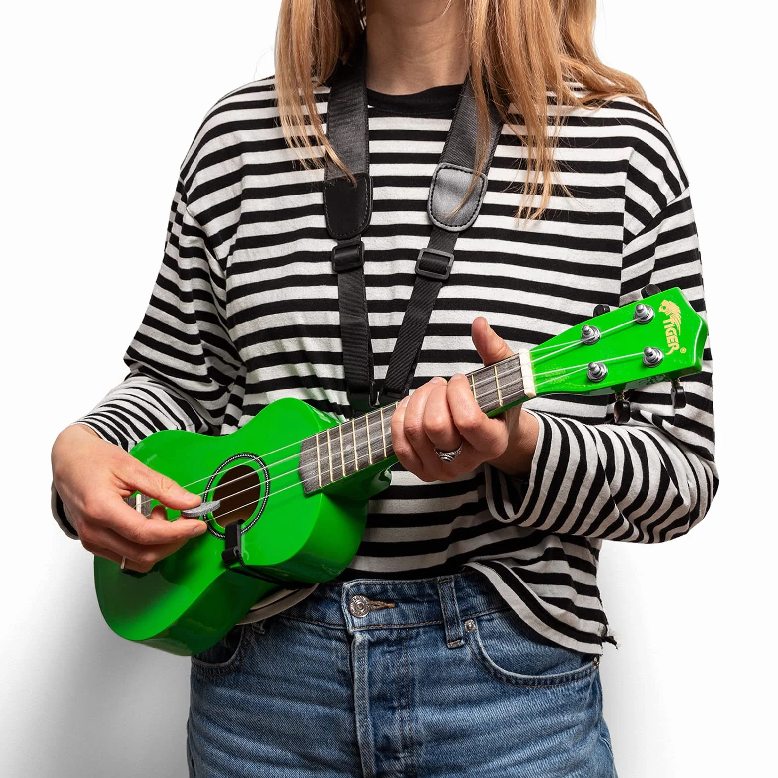 Tiger UKE7 ukulele sopranowe dla początkujących zielony