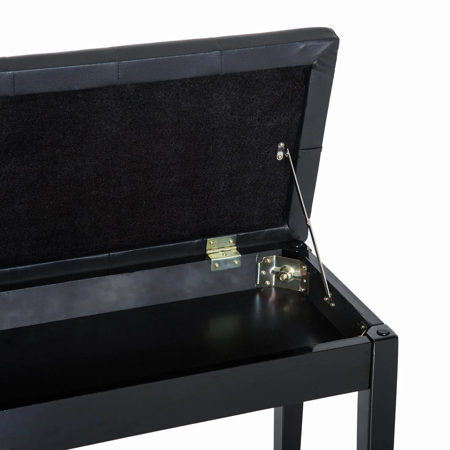 HOMCOM Taboret fortepianowy ławka do fortepianu drewno gumowa sztuczna skóra czarna 76 x 36 x 50 cm