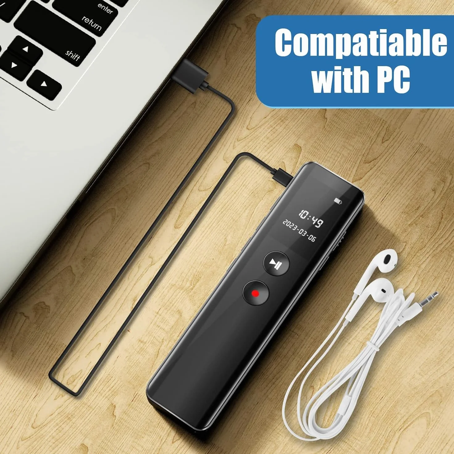 Digital Voice Recorder, 800 Hrs Capture information Storage Device,Digital Audio Storage Device Perfect Capture Every Word for Lecture Interview Meeting Class