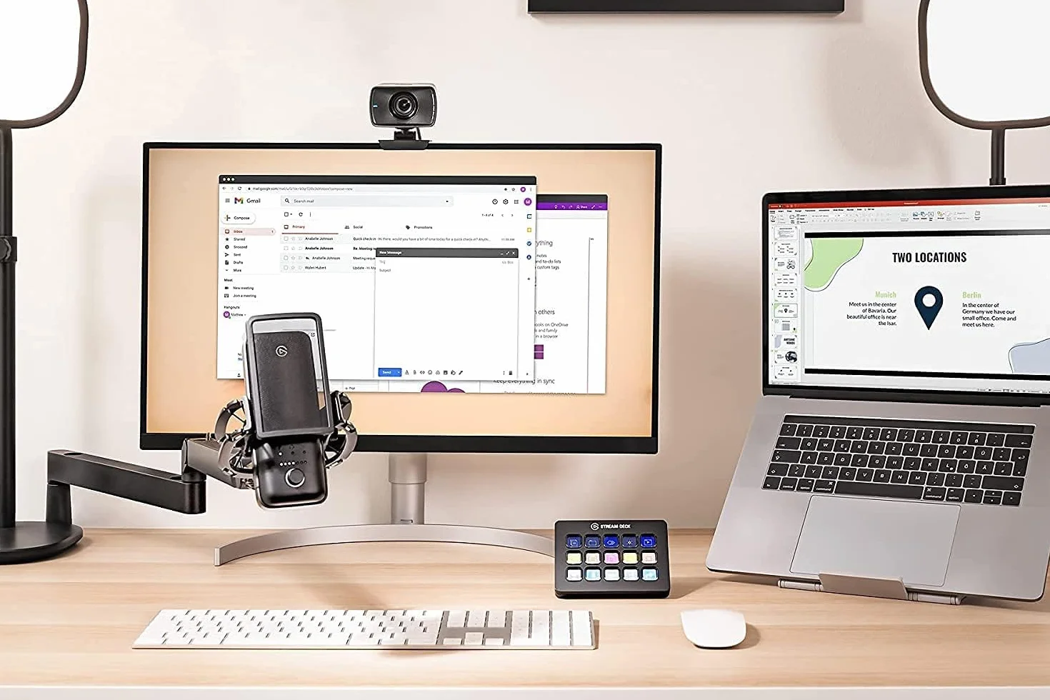 Elgato Wave Mic Arm LP niskoprofilowe ramię mikrofonu premium, system zarządzania kablami, zacisk stołowy, regulacja