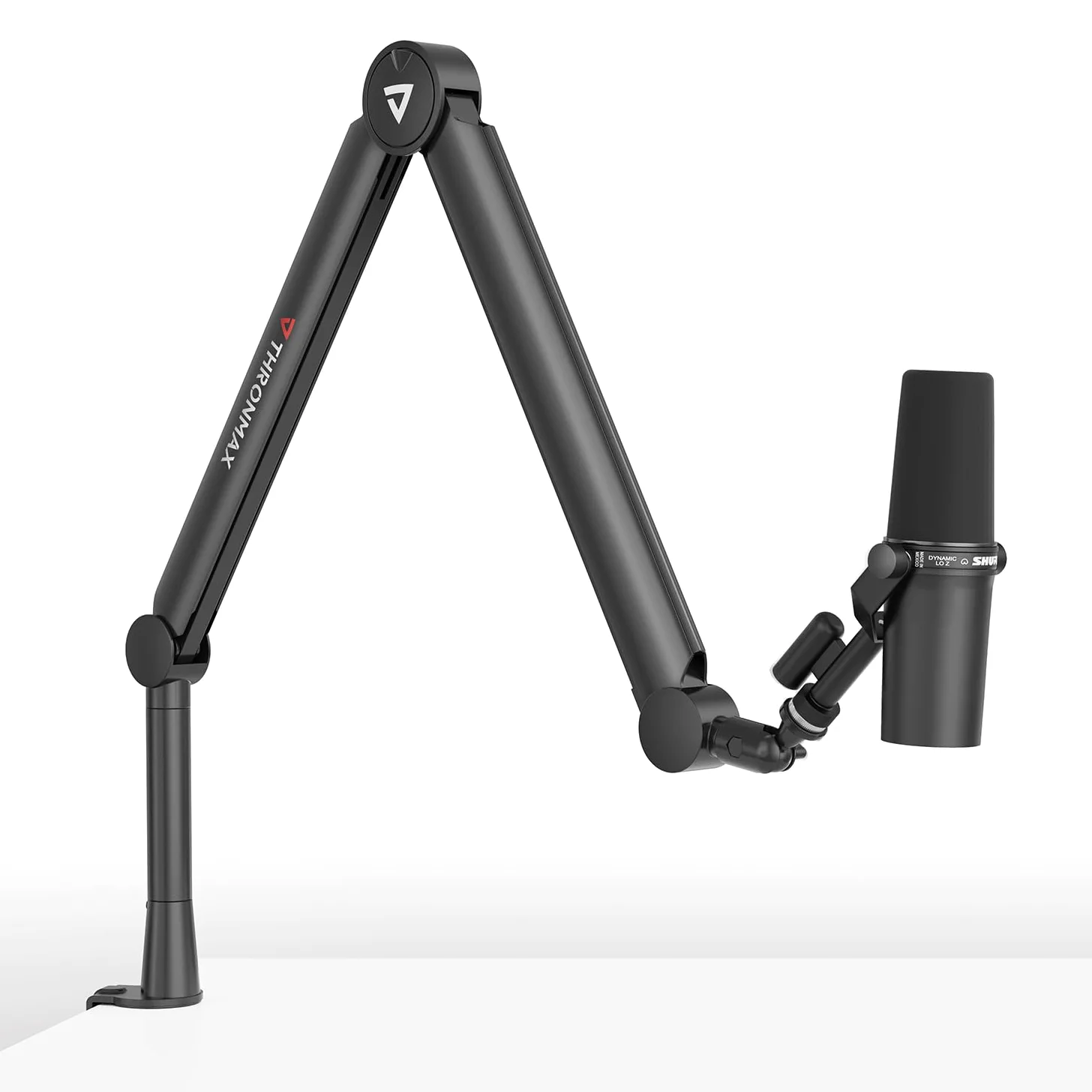 Thronmax Twin-S8 Ramię wysięgnika mikrofonu, regulowany 360° uchwyt na mikrofon nożycowy ze zintegrowanym przewodem z wytrzymałego metalu do Blu Yeti, uniwersalny 1/4", 3/8" do 5/8", czarny