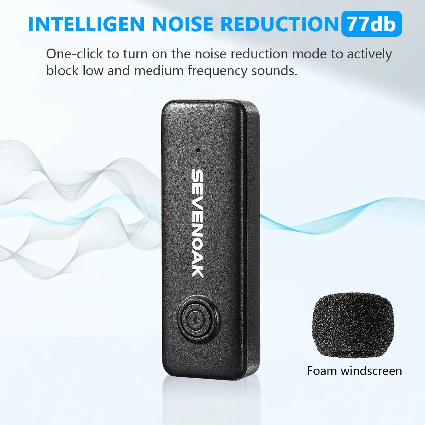 Sevenoak SKM-W10-U2 bezprzewodowy mikrofon krawatowy, bezprzewodowy mikrofon USB-C z klipsem do smartfona z systemem Android/typu C, do podcastów, Facebooka, YouTube, vlogowania, nagrywania wideo