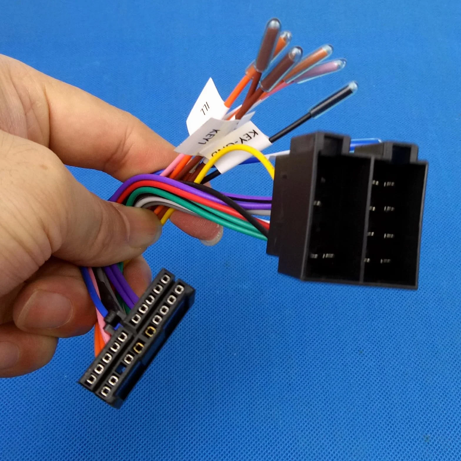 1 sztuka 20-pinowego adaptera kablowego ISO, adapter wiązki kabli 20-pinowy ISO do samochodowego radia Adapter uniwersalny, zamiennik, kabel do kompatybilnego z liniami sterowania wstecznego i