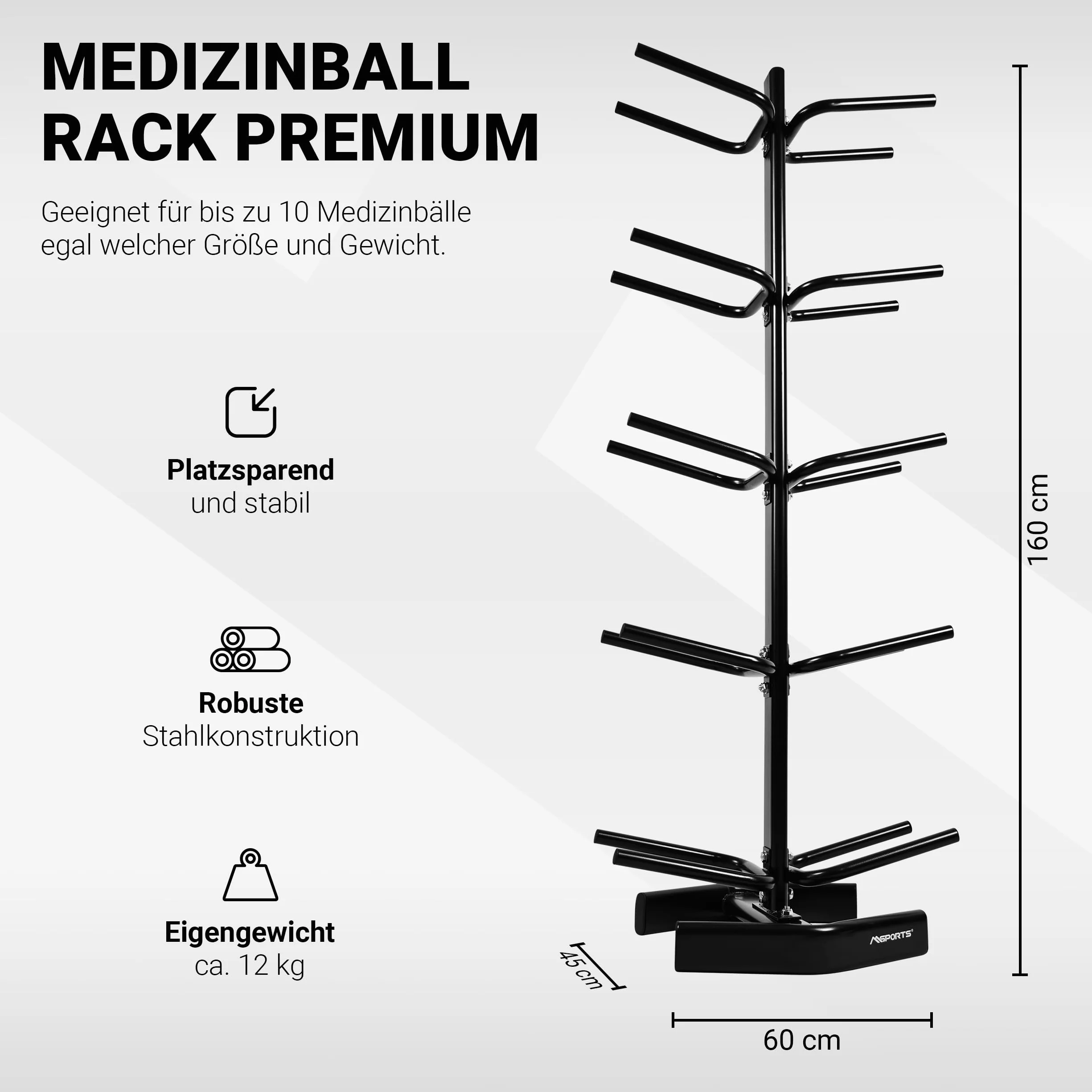 MSPORTS Stojak na piłki lekarskie i gimnastyczne