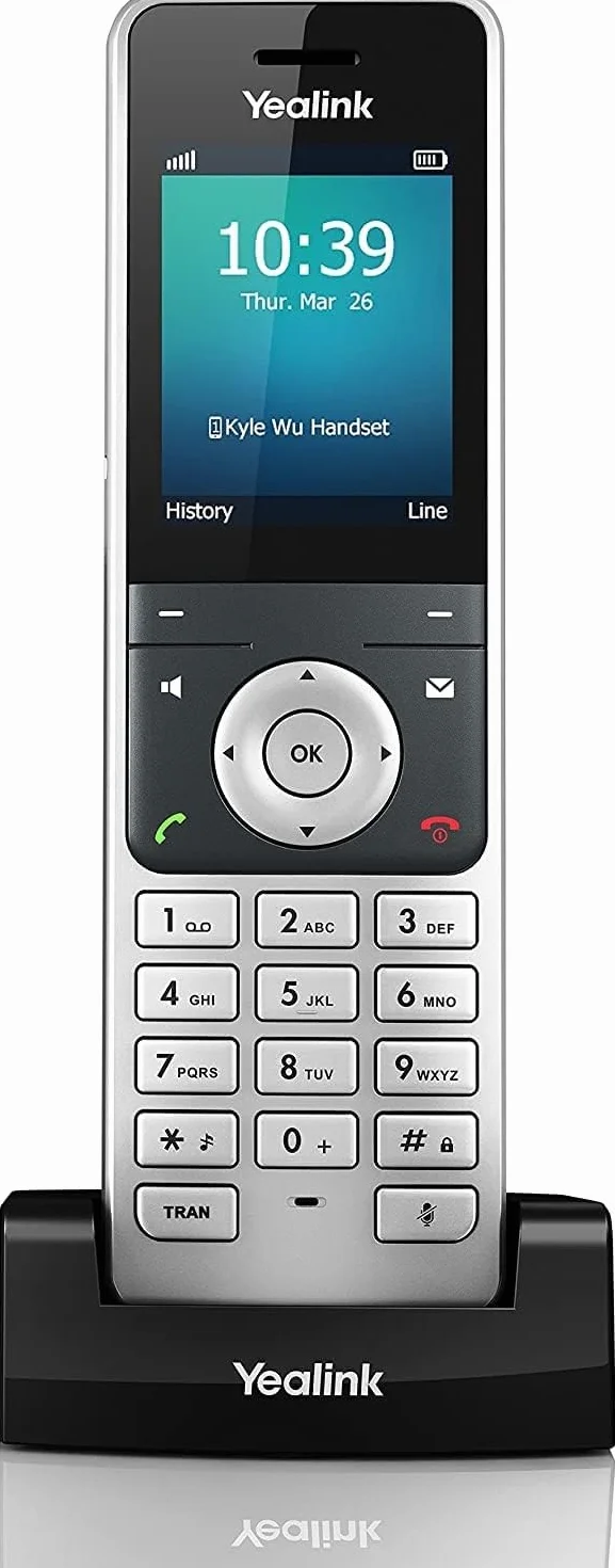 Yealink W56H Bezprzewodowa słuchawka rozszerzająca HD DECT do bezprzewodowego telefonu VoIP i urządzenia, czarny/szary