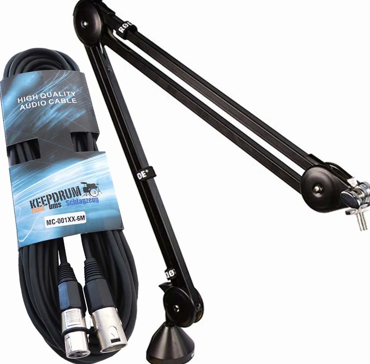Rode PSA-1 PSA1 stołowe ramię mikrofonowe, ramię przegubowe, stojak do mikrofonu + keepdrum XLR, kabel mikrofonowy, 6 m