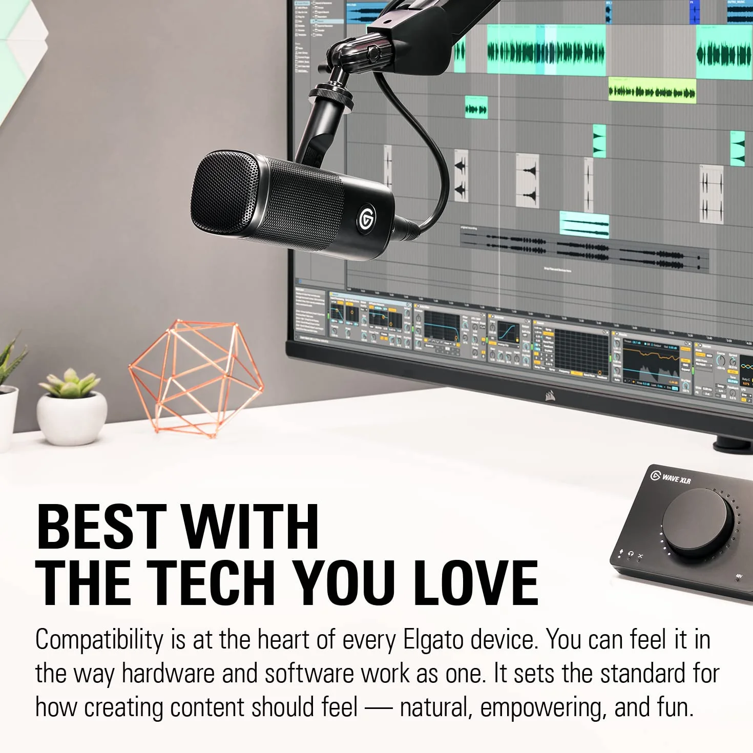 Elgato Wave DX dynamiczny mikrofon XLR kardioidalny eliminacja zakłóceń optymalizacja mowy podcasty transmisje