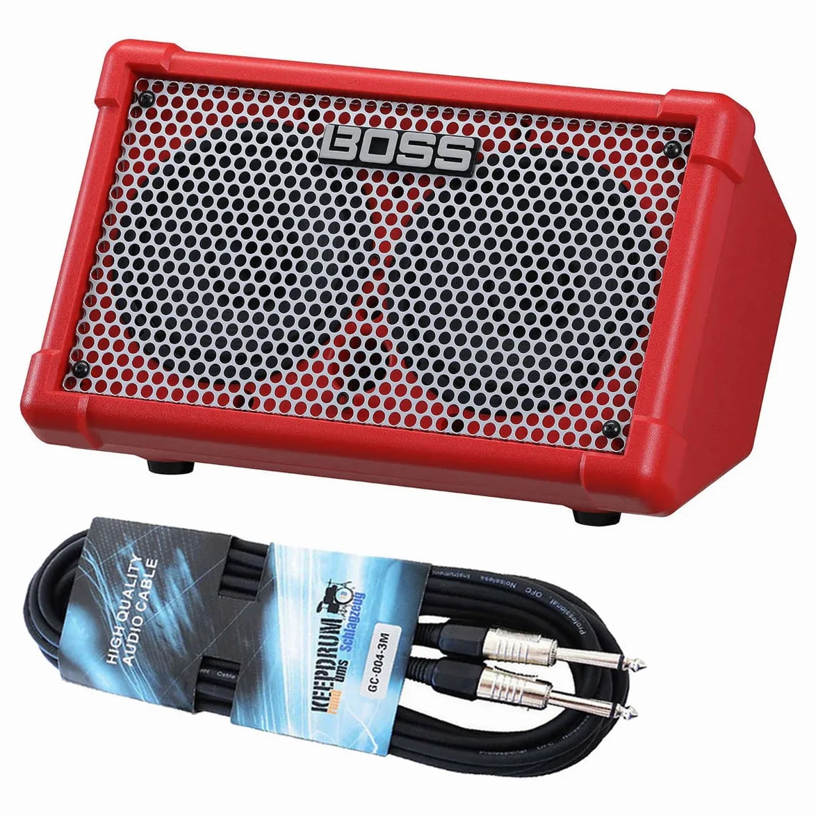 Boss Cube Street II Stereo wzmacniacz czerwony + keepdrum kabel jack
