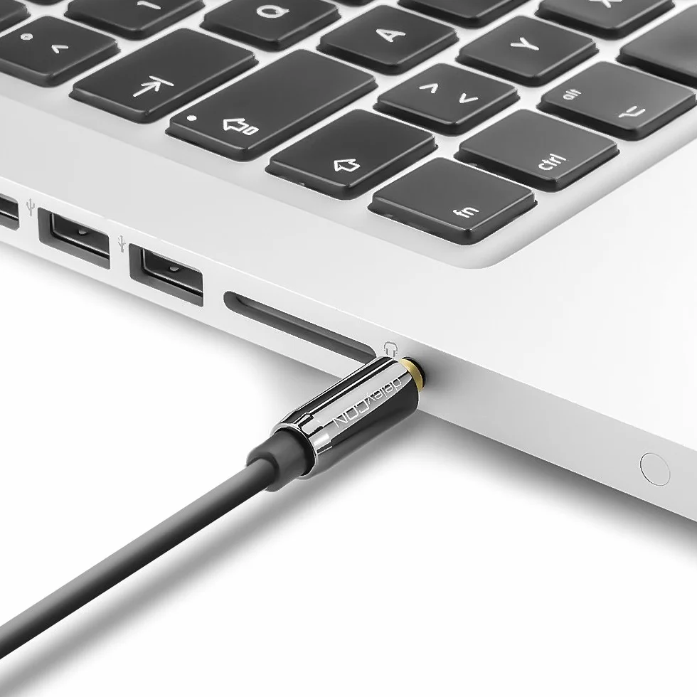 deleyCON 2m Kabel Jack 3,5 mm AUX Kabel Audio Stereo Wtyk Jack 1x Pod Kątem 90° do PC Laptopa Telefonu Smartfona Tabletu Samochodu Amplitunera HiFi - Czarny