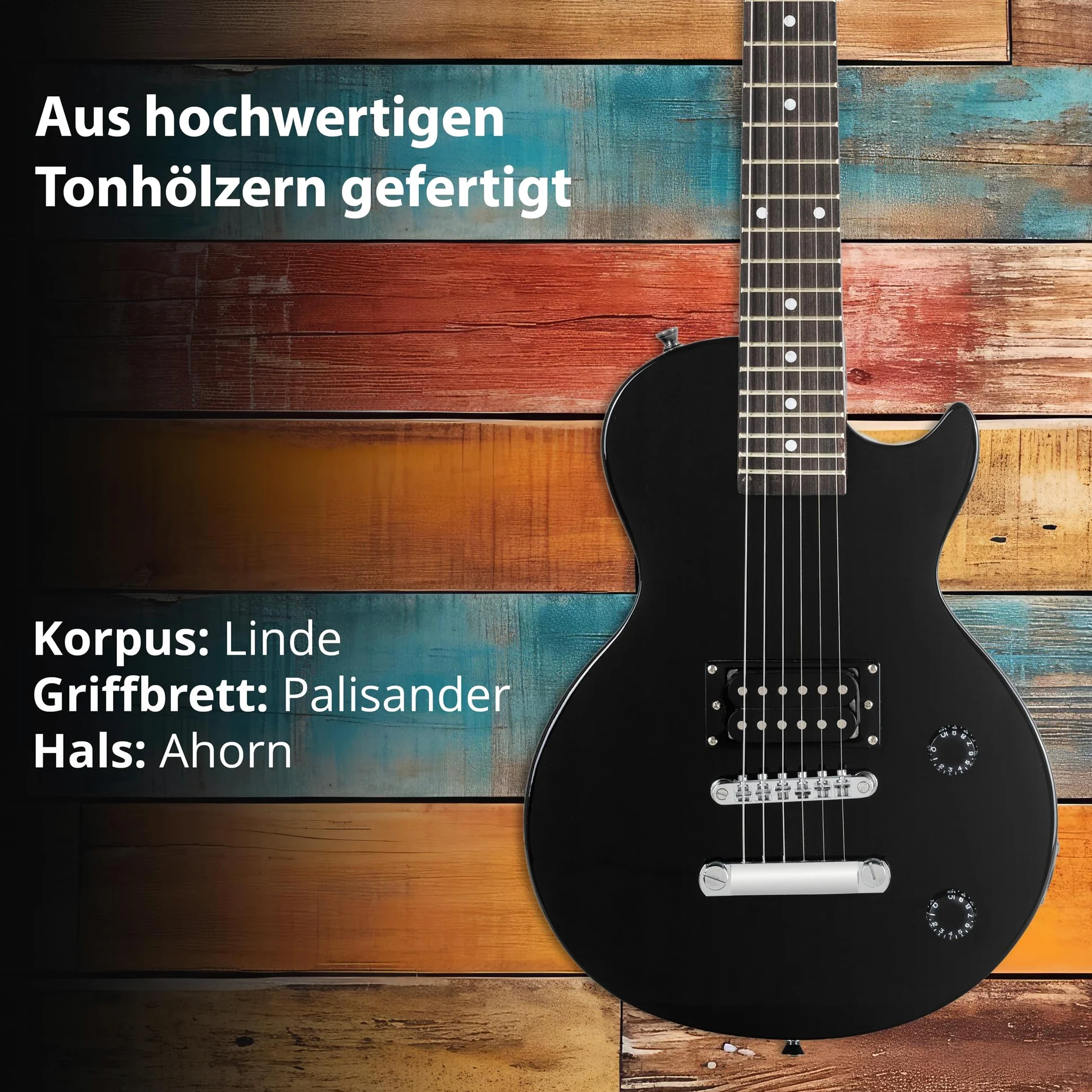 Rocktile L-50B Junior 3/4 menzura zestaw gitara elektryczna dla dzieci w wieku 6-12 lat, wzmacniacz, pasek, kabel), czarna
