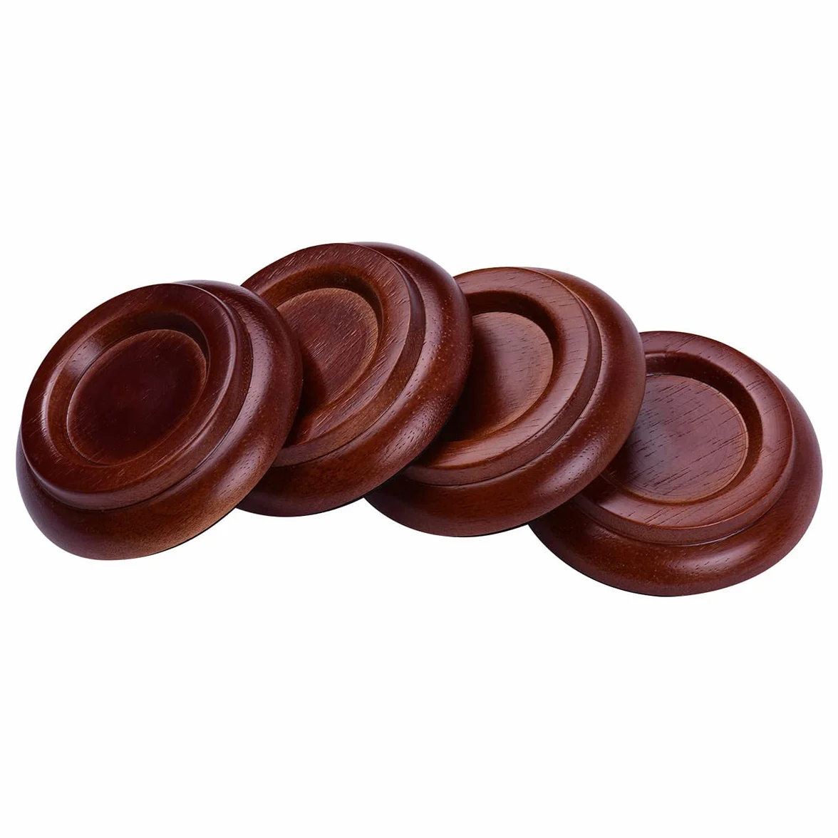 Alnicov Piano Caster Cups, lite drewno pianino Caster Cups do pionowego fortepianu, drewnianego, fortepianu, podstawki, antypoślizgowa i cicha pianka (zestaw 4 szt., brązowy)
